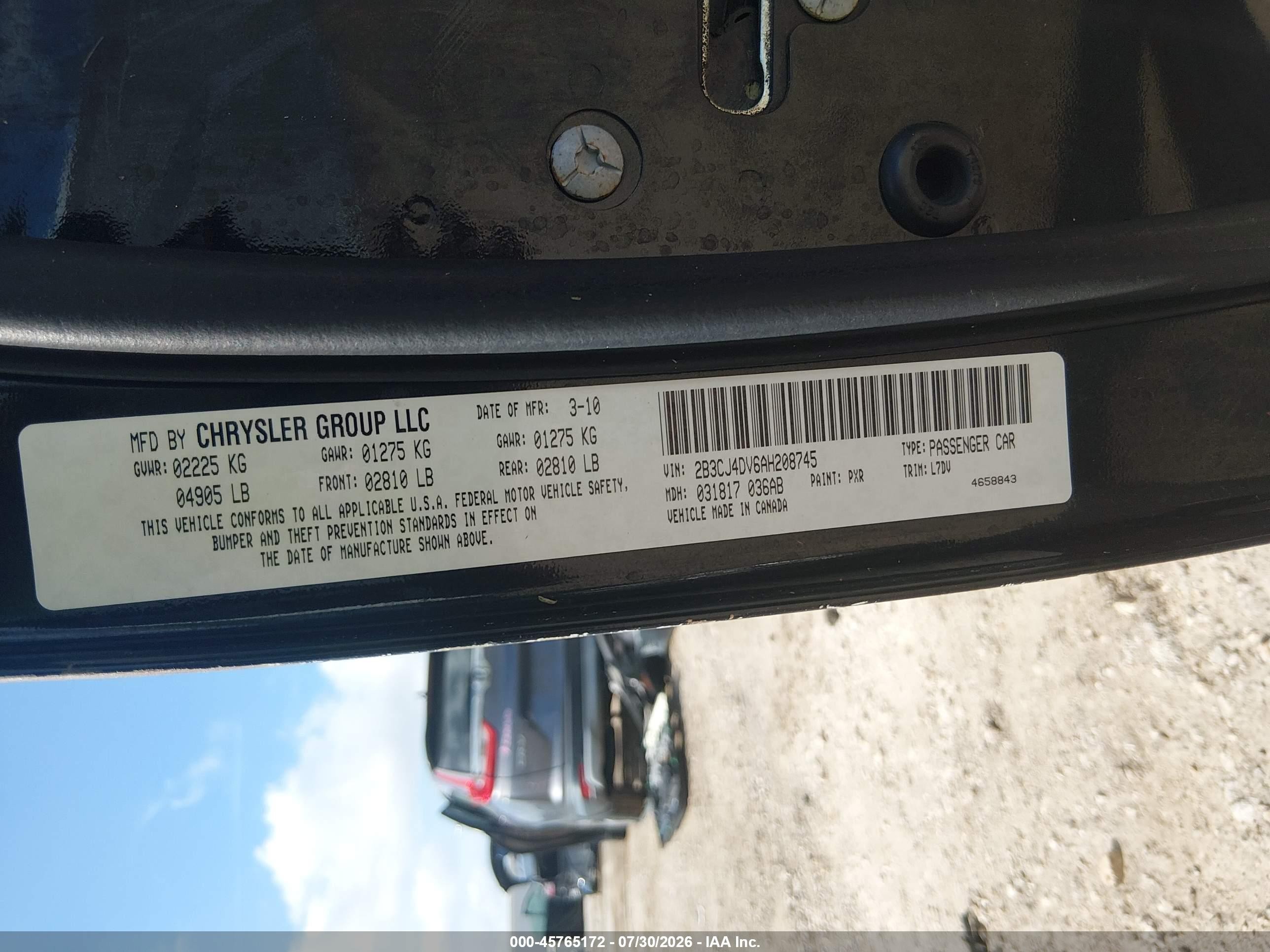 2010 Dodge Challenger Se Black vin: 2B3CJ4DV6AH208745