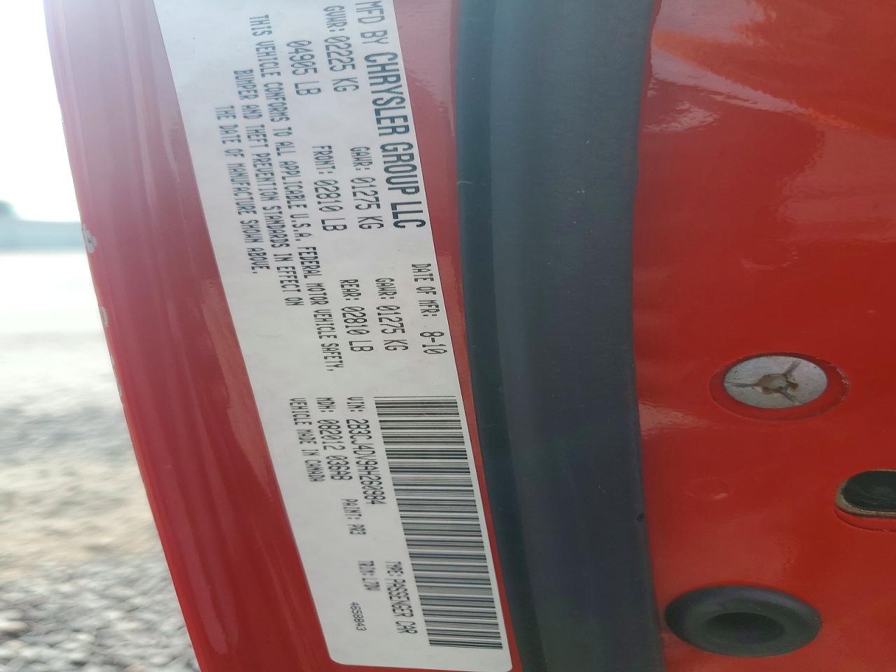 2010 Dodge Challenger Se Red vin: 2B3CJ4DV9AH260984