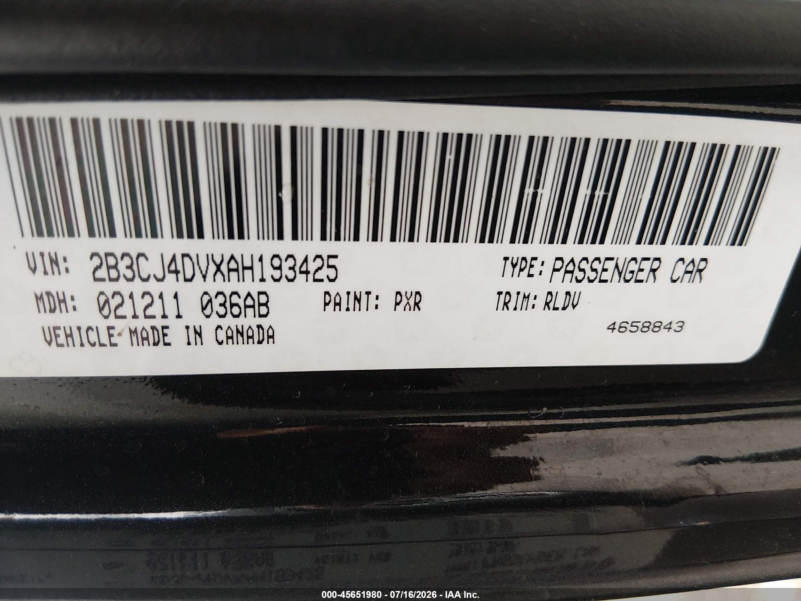 2010 Dodge Challenger Se Black vin: 2B3CJ4DVXAH193425