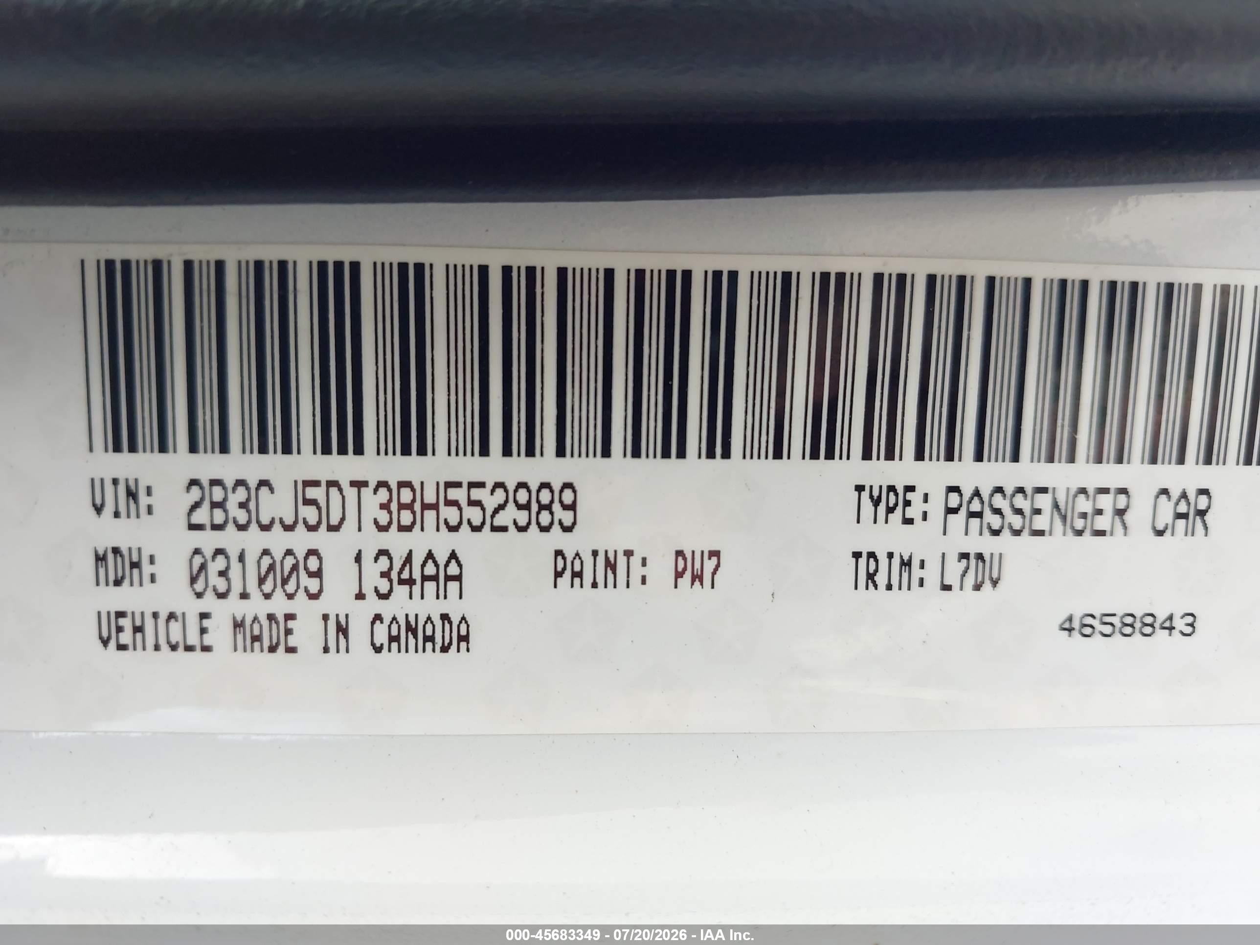 2011 Dodge Challenger R/t White vin: 2B3CJ5DT3BH552989