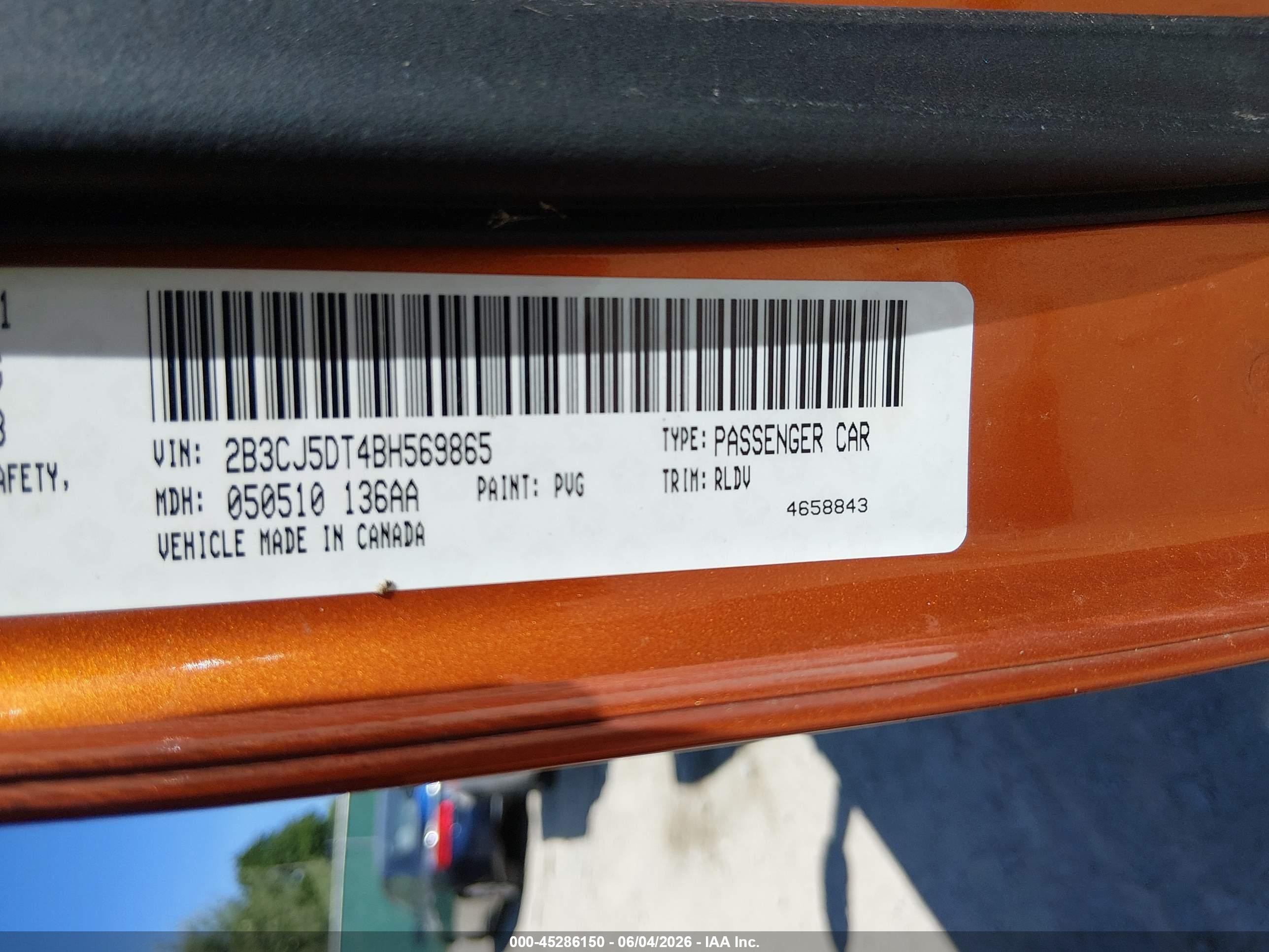 2011 Dodge Challenger R/t Orange vin: 2B3CJ5DT4BH569865