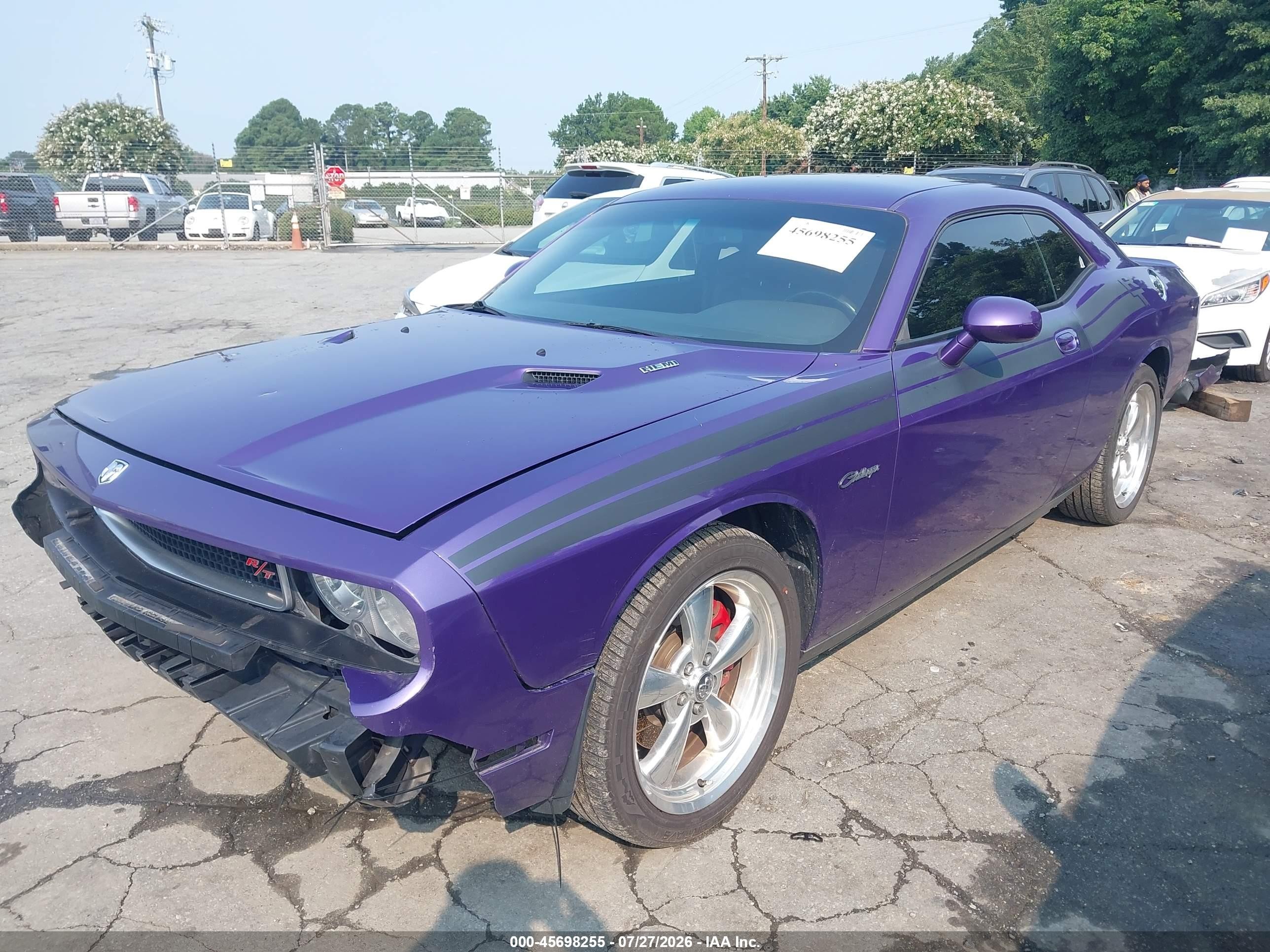 2010 Dodge Challenger R/t Purple vin: 2B3CJ5DT8AH179883