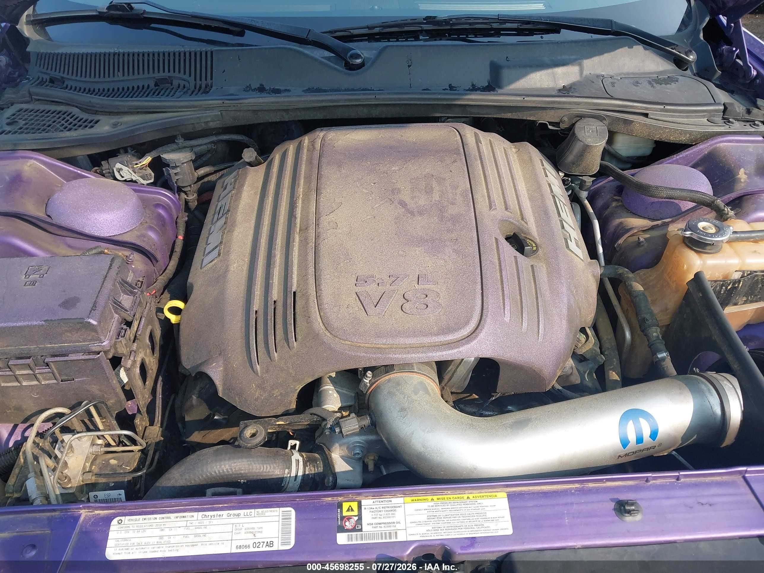 2010 Dodge Challenger R/t Purple vin: 2B3CJ5DT8AH179883