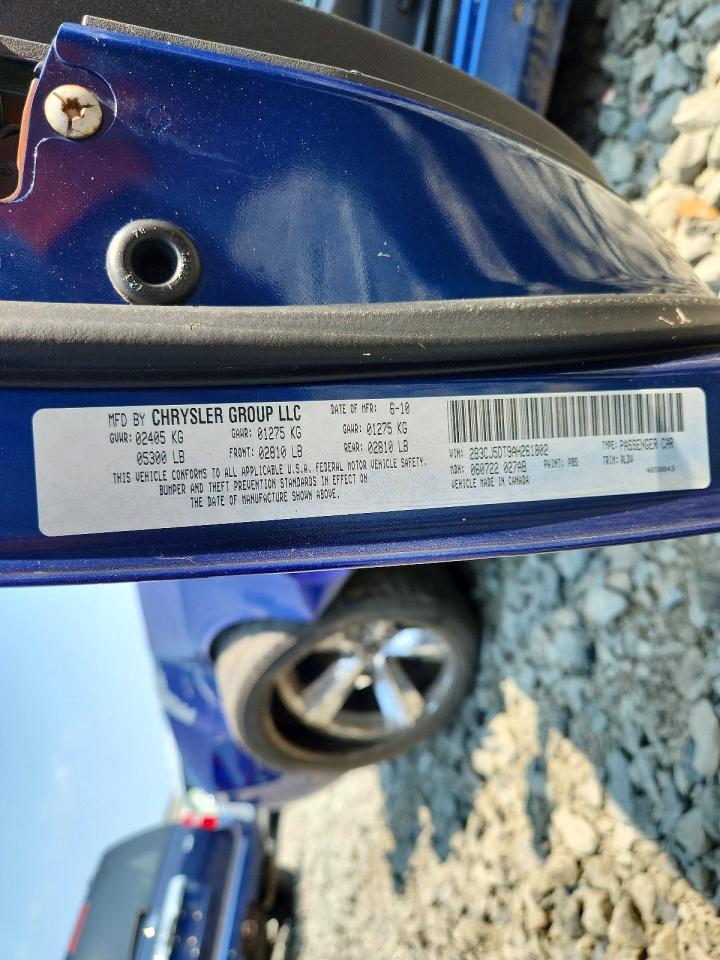 2010 Dodge Challenger R/t Blue vin: 2B3CJ5DT9AH261802