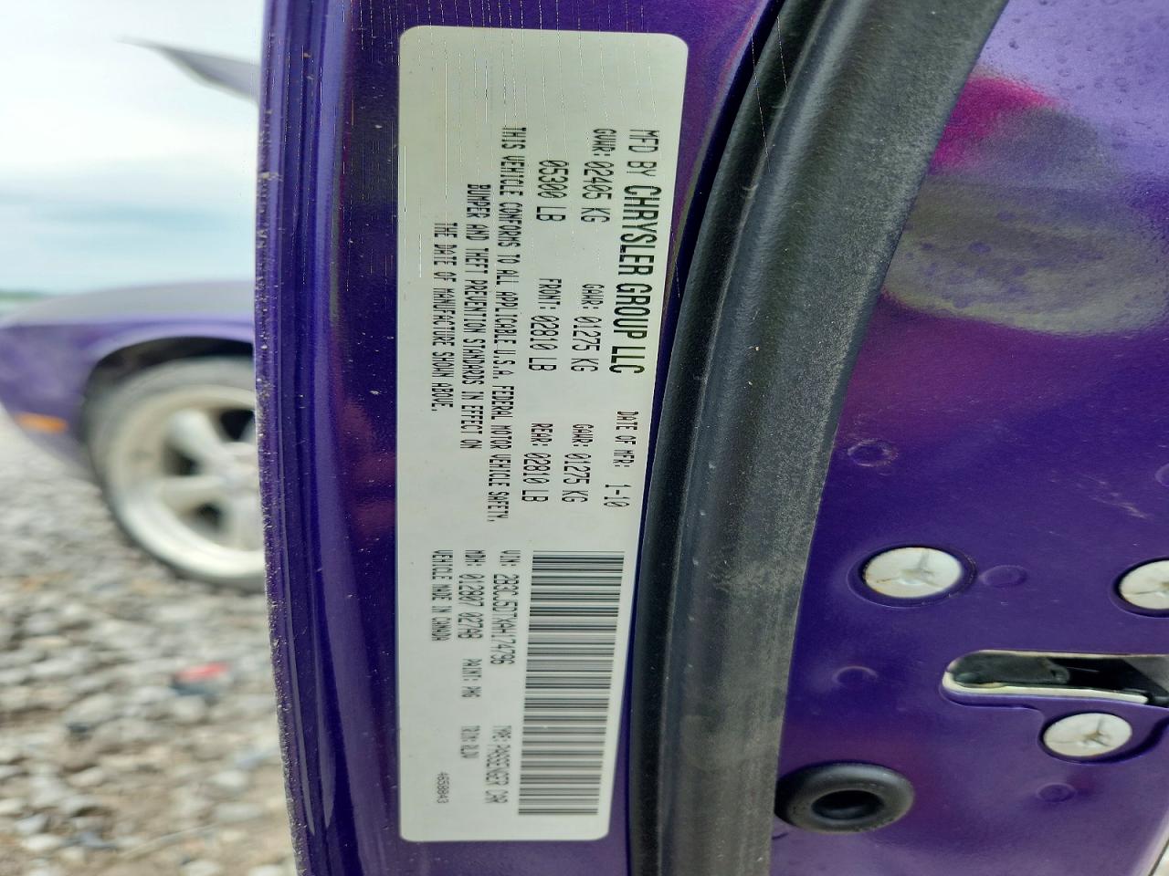 2010 Dodge Challenger R/t Purple vin: 2B3CJ5DTXAH174796