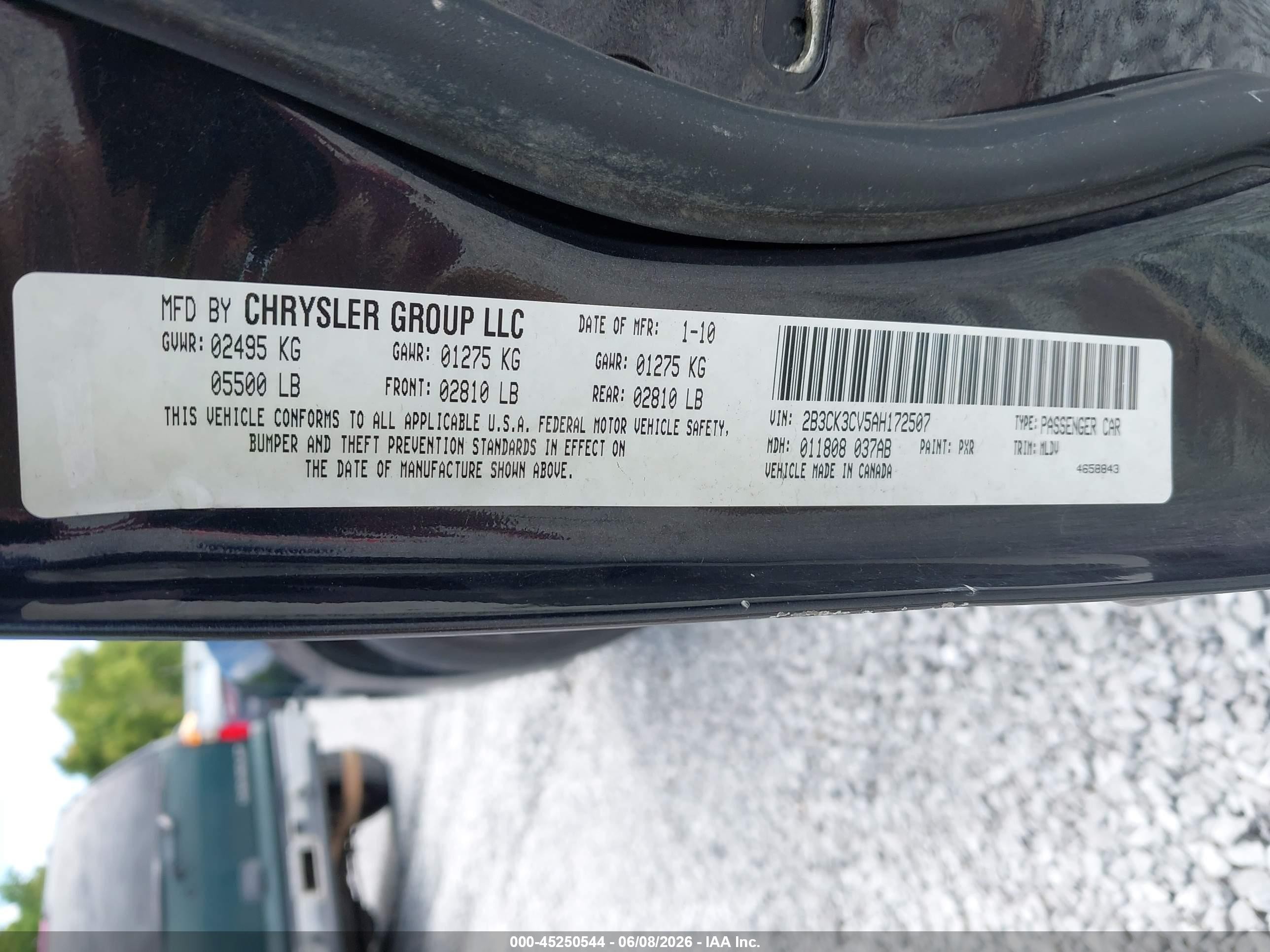 2010 Dodge Charger Sxt Черный vin: 2B3CK3CV5AH172507