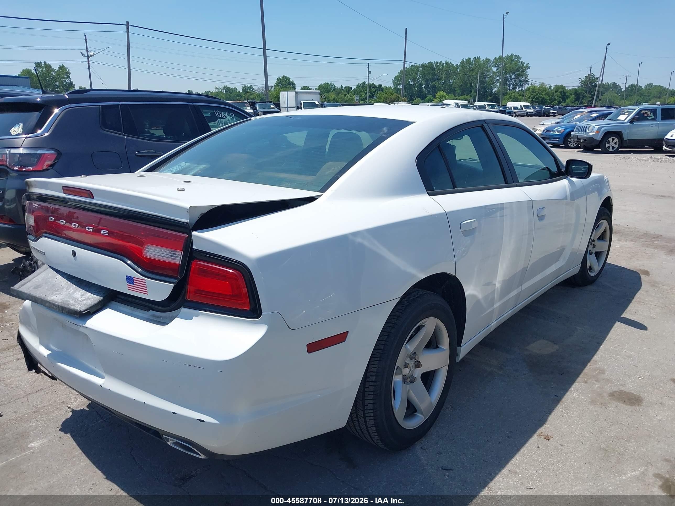 2011 Dodge Charger Police White vin: 2B3CL1CT4BH582233