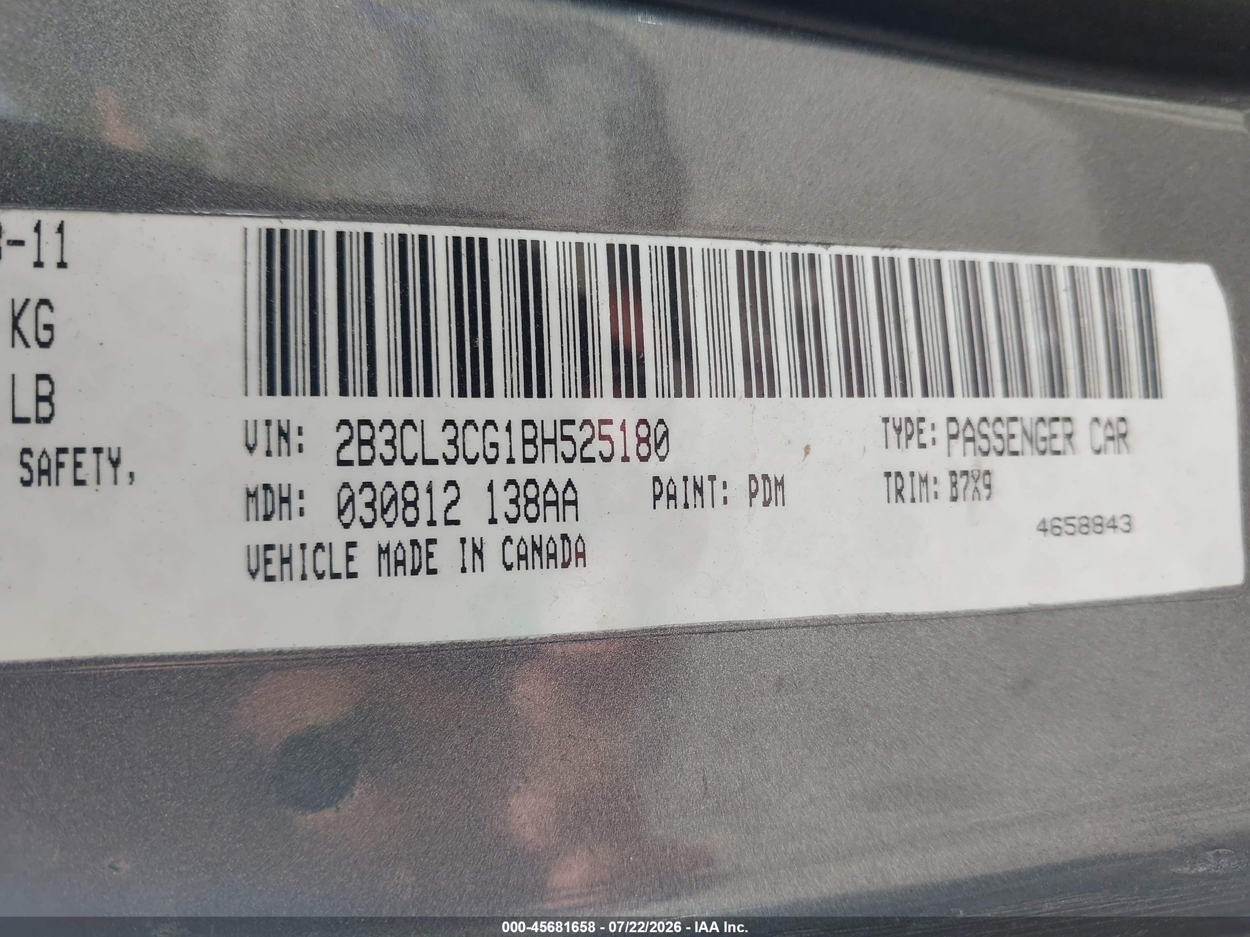 2011 Dodge Charger Gray vin: 2B3CL3CG1BH525180