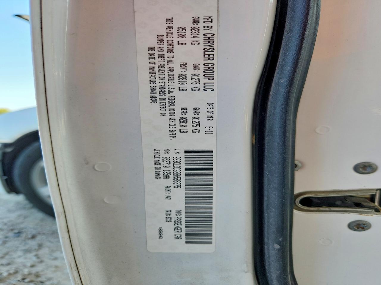 2011 Dodge Charger White vin: 2B3CL3CG2BH586375