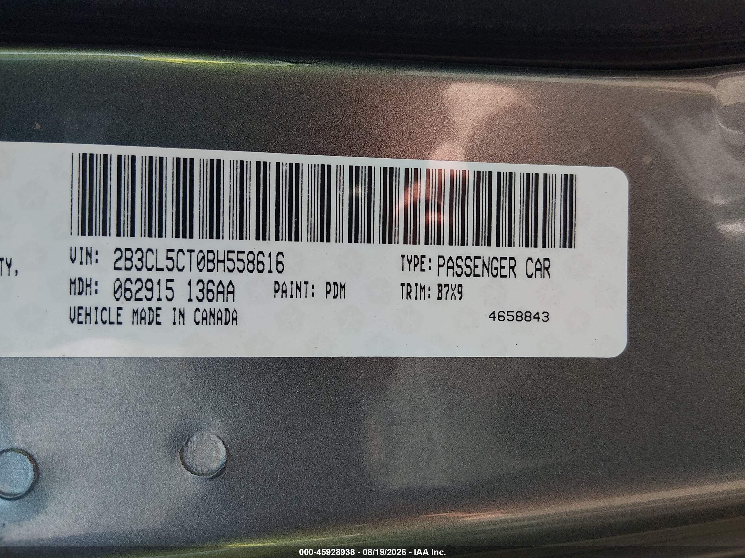 2011 Dodge Charger R/t Gray vin: 2B3CL5CT0BH558616