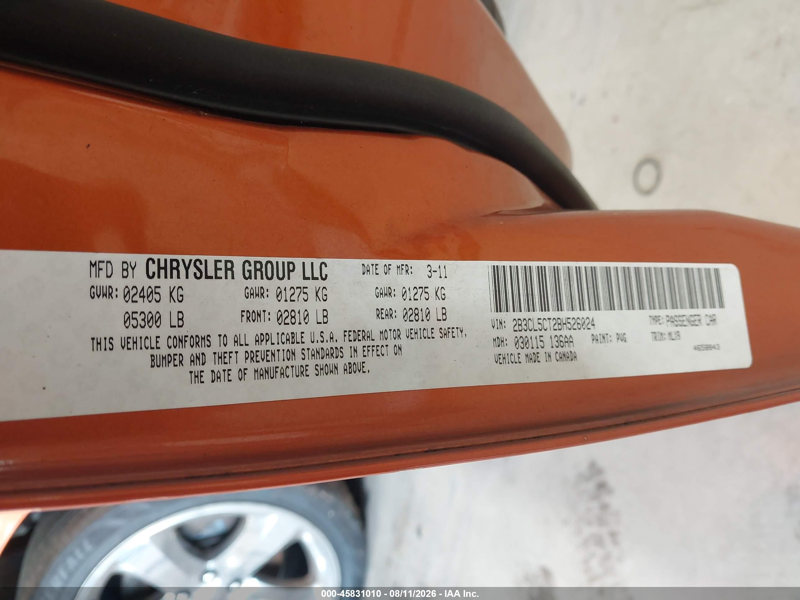 2011 Dodge Charger R/t Gold vin: 2B3CL5CT2BH526024