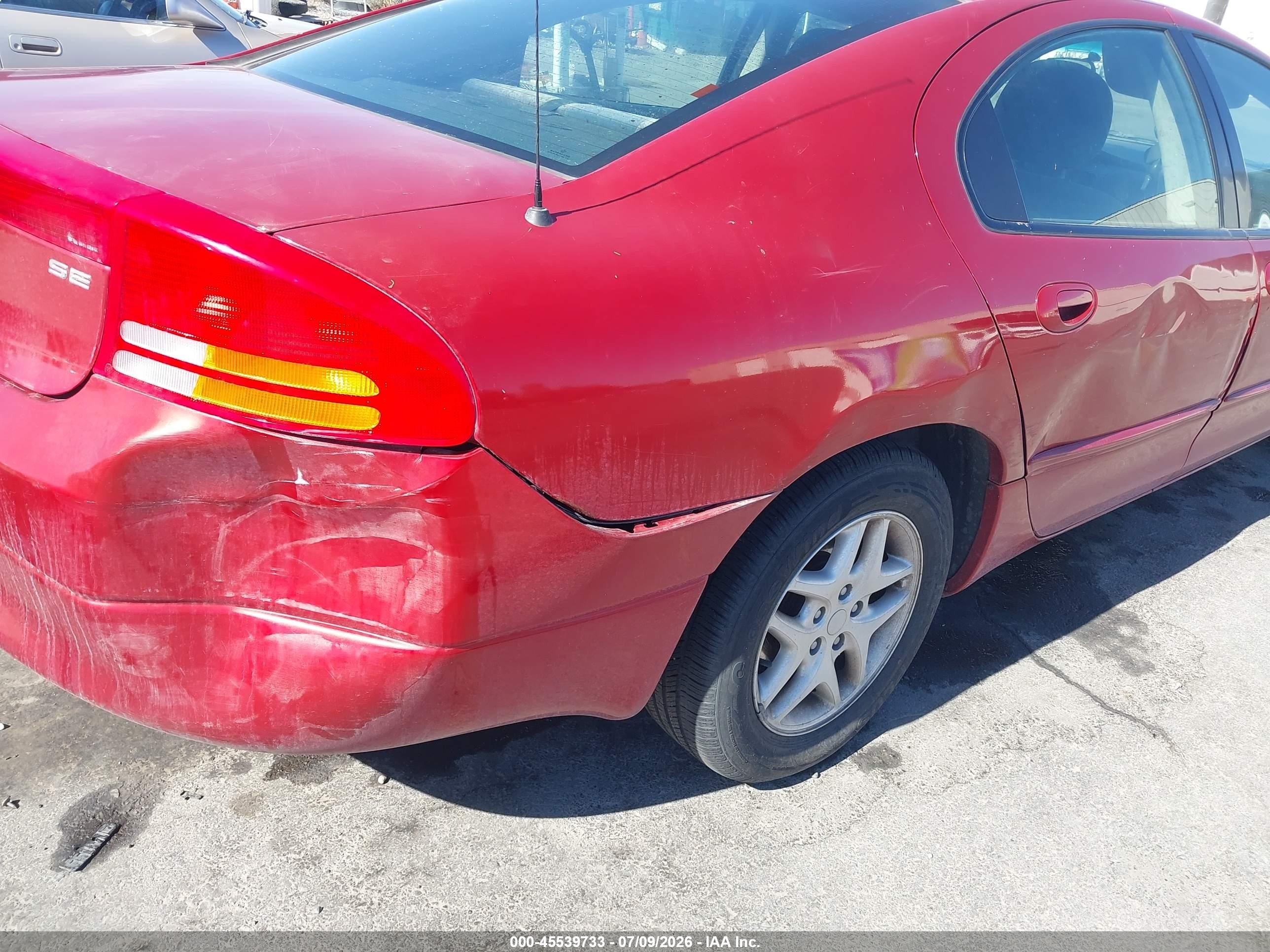 2003 Dodge Intrepid Se Red vin: 2B3HD46R83H501627
