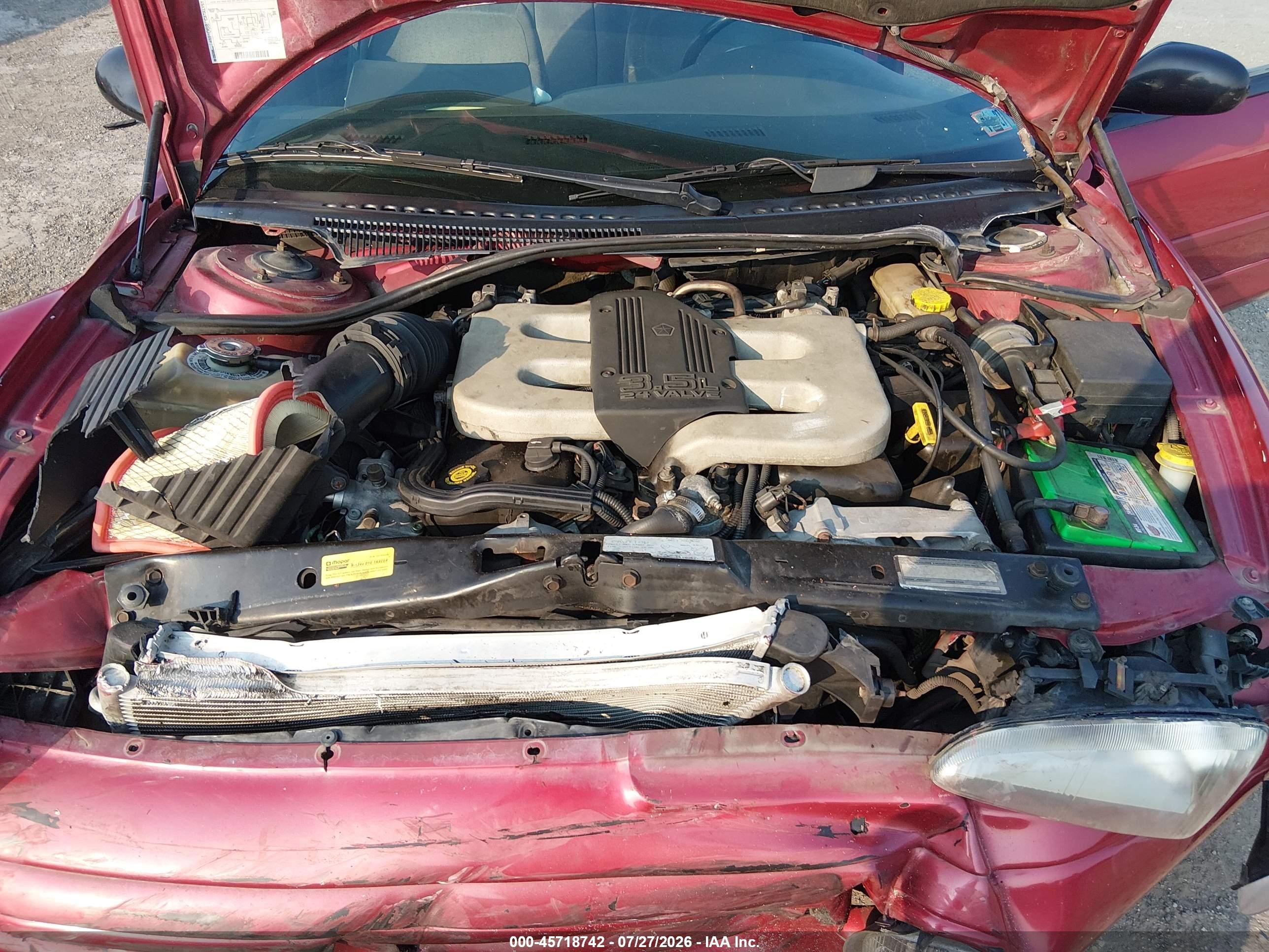 1996 Dodge Intrepid Es Red vin: 2B3HD56F5TH135251