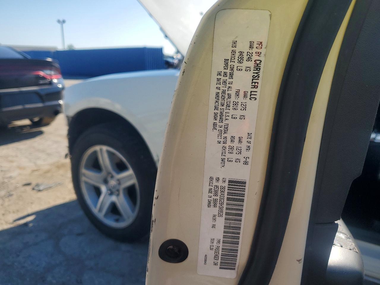 2008 Dodge Charger Sxt Белый vin: 2B3KA33G28H309526