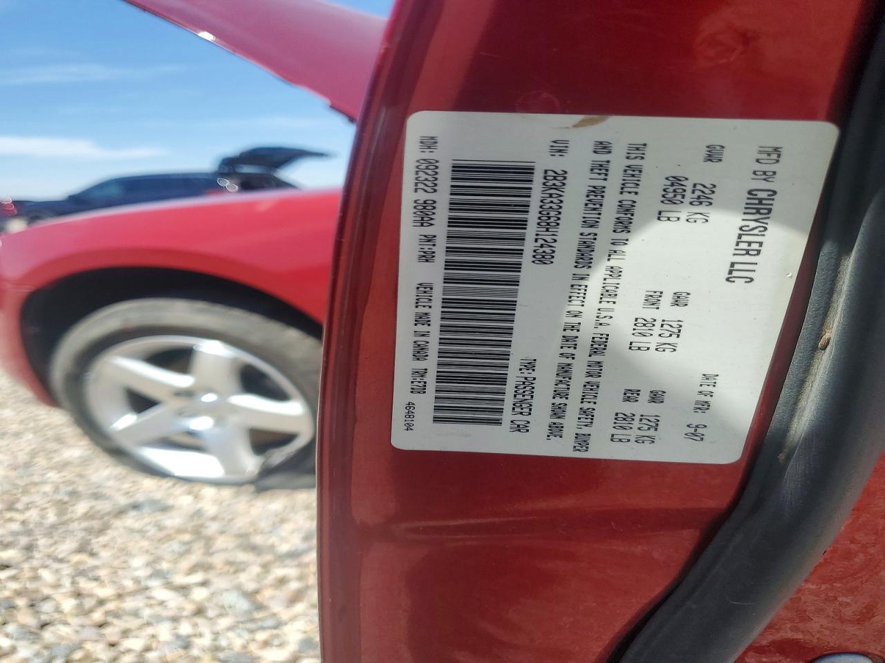 2008 Dodge Charger Sxt Maroon vin: 2B3KA33G68H124380