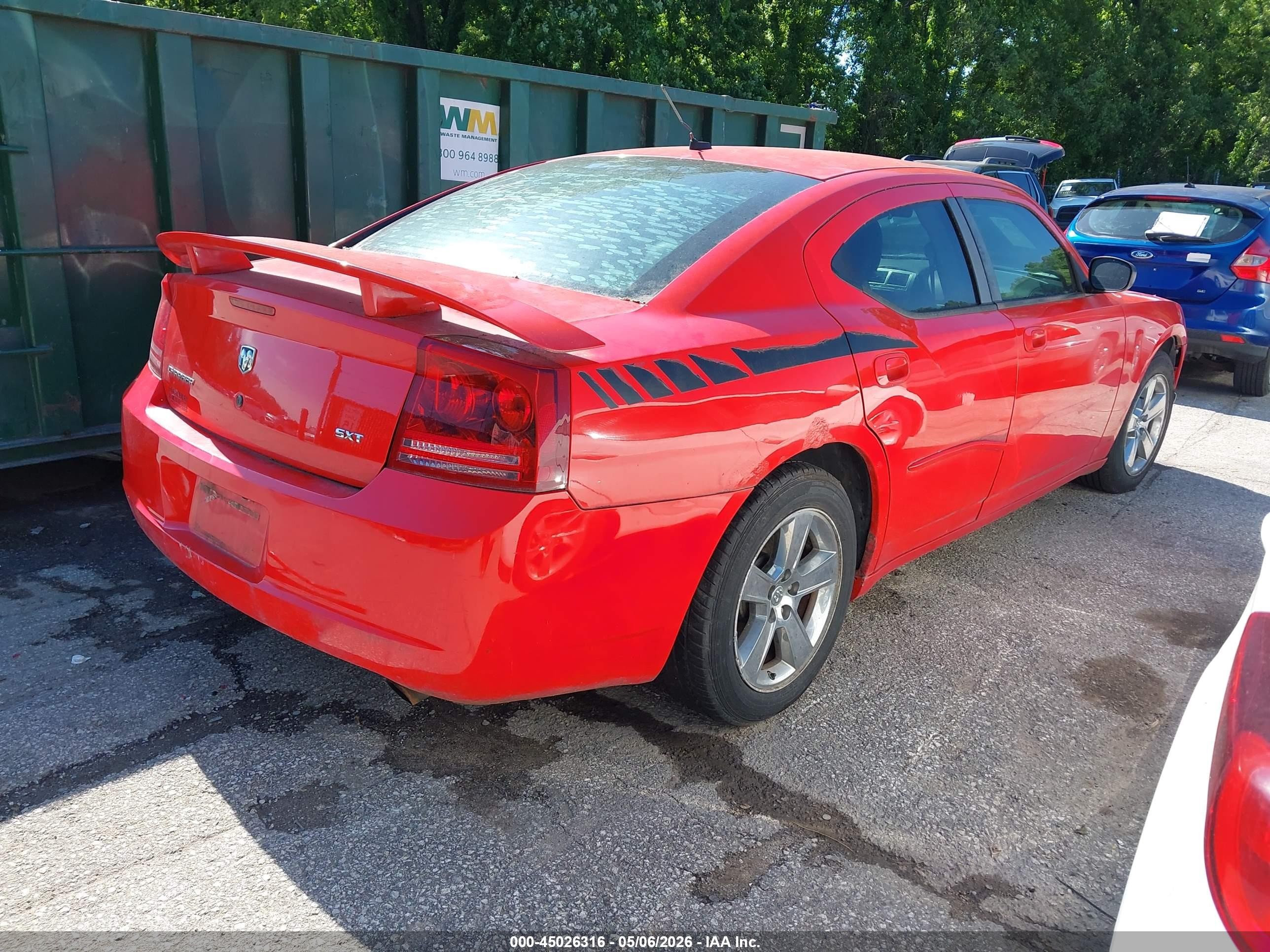 2008 Dodge Charger Sxt Red vin: 2B3KA33G78H263384