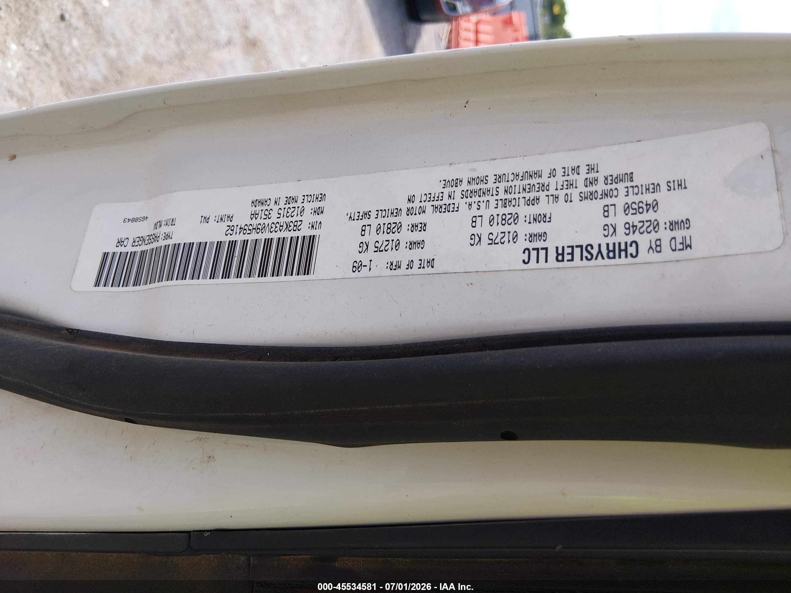 2009 Dodge Charger Sxt White vin: 2B3KA33V09H594162