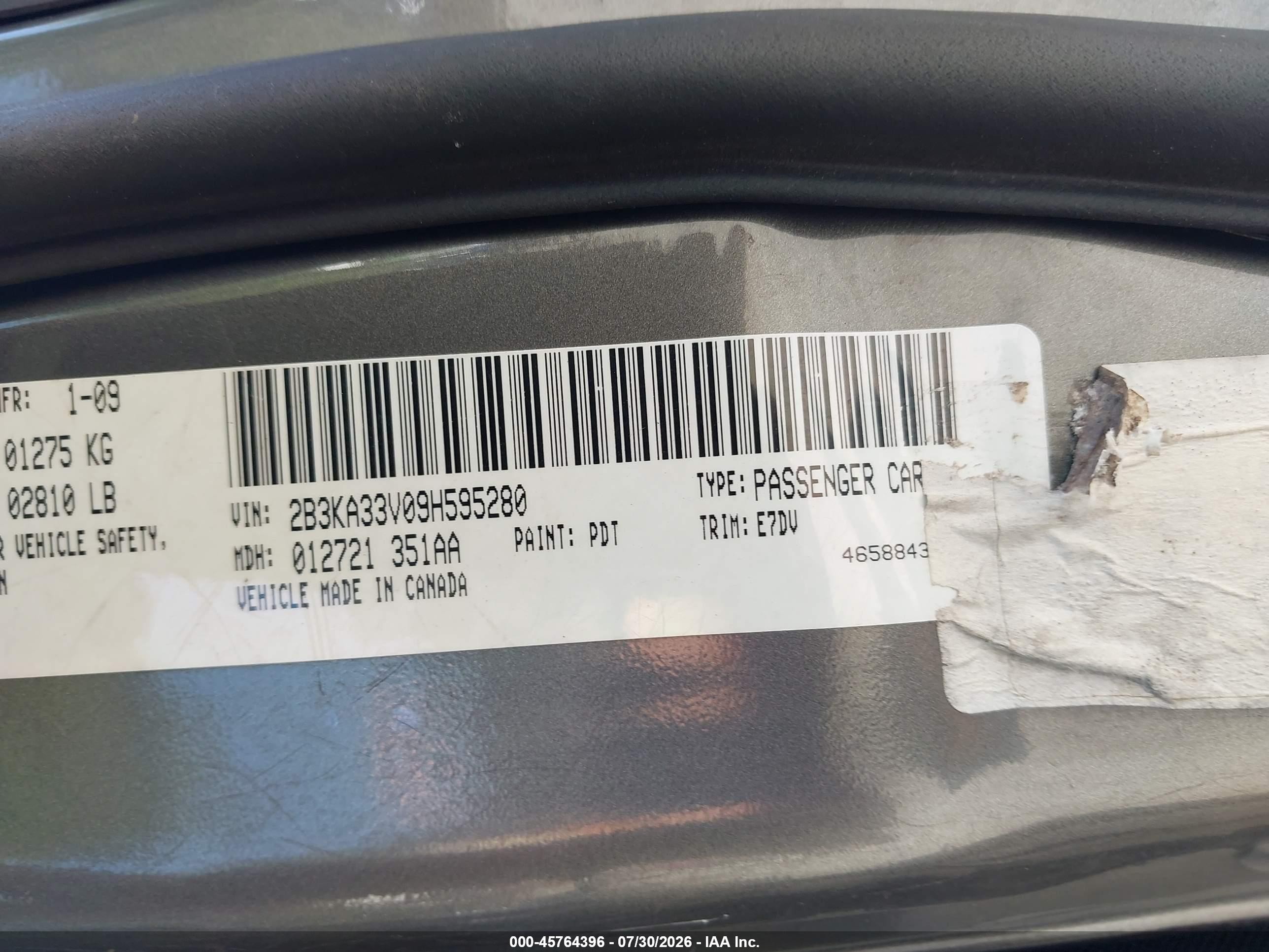 2009 Dodge Charger Sxt Gray vin: 2B3KA33V09H595280