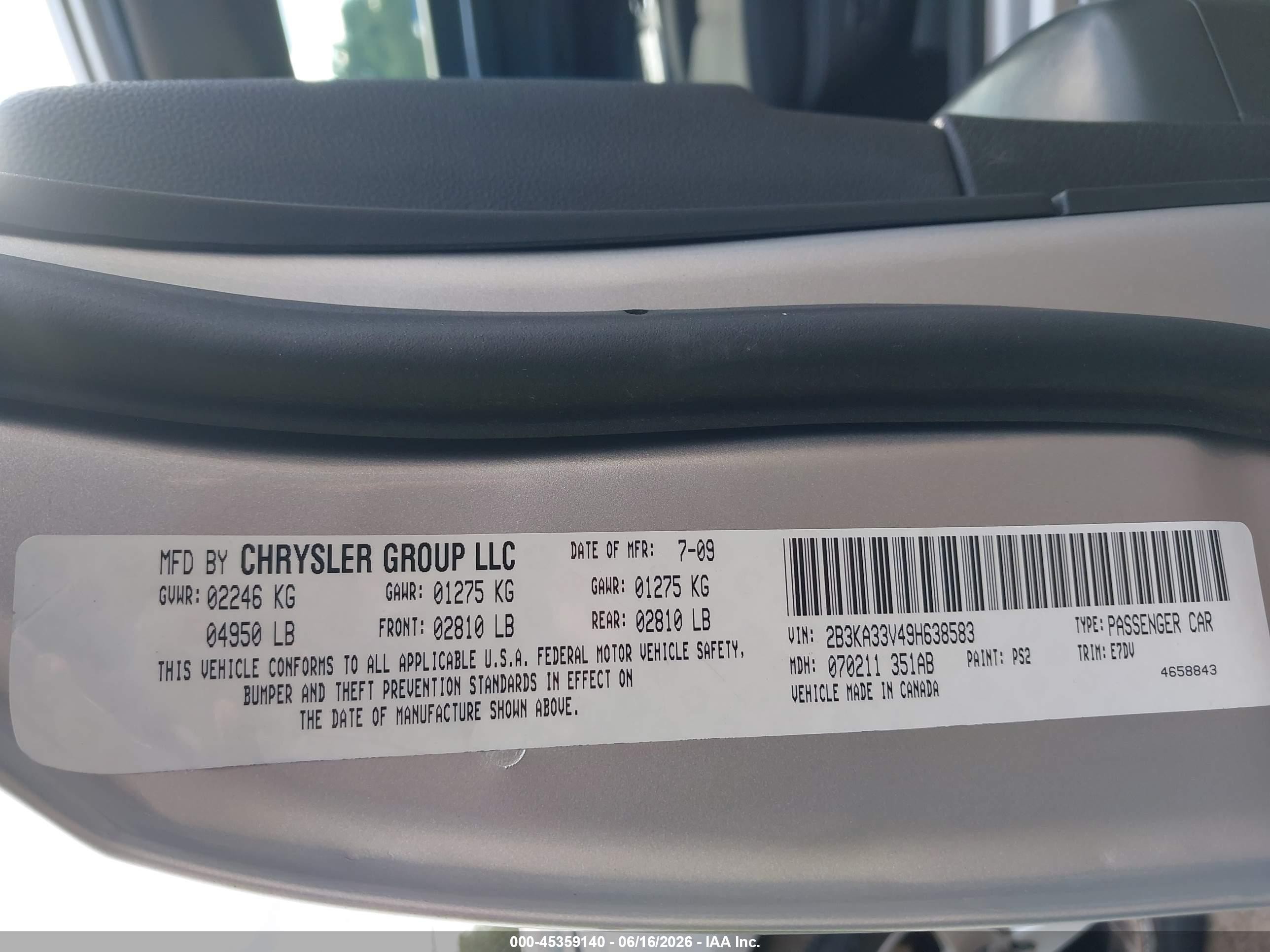 2009 Dodge Charger Sxt Серебряный vin: 2B3KA33V49H638583