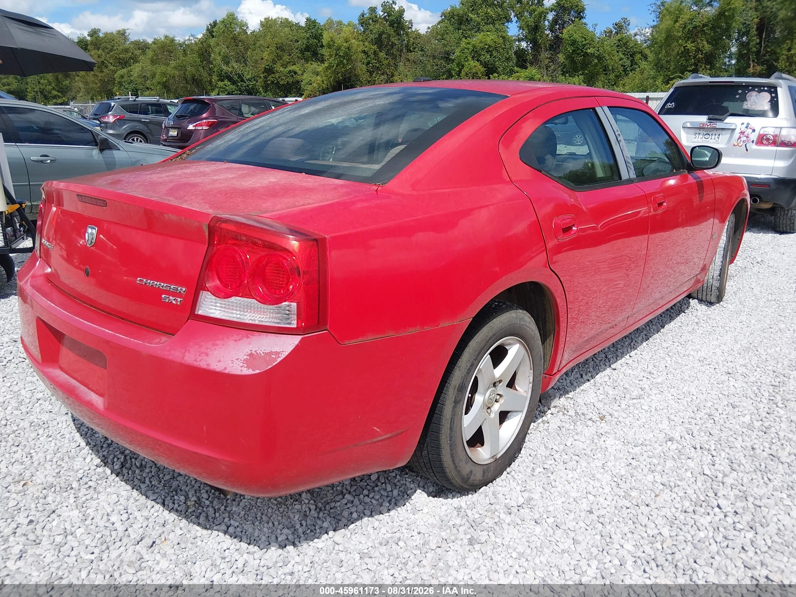 2009 Dodge Charger Sxt Red vin: 2B3KA33V79H595194