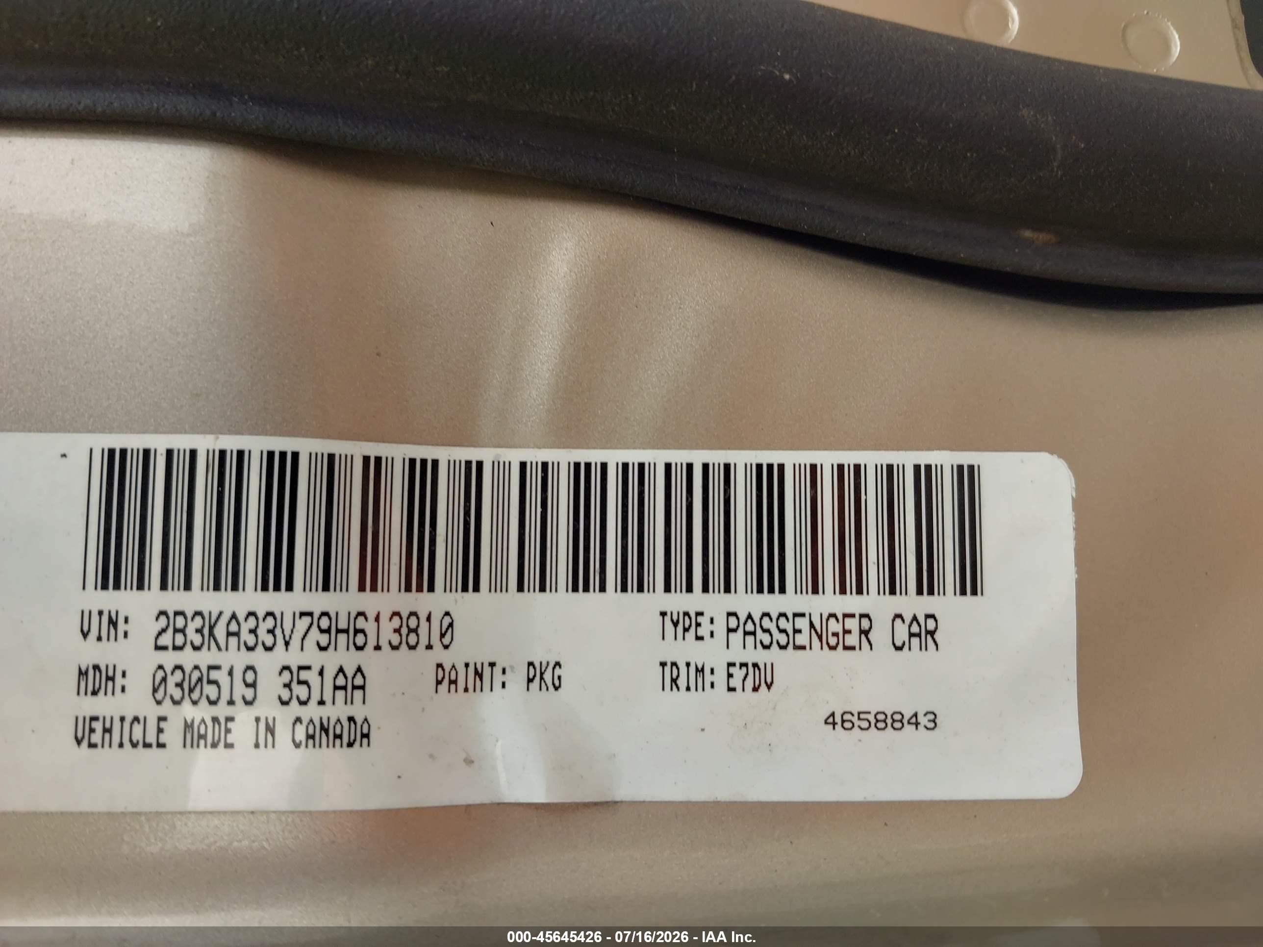 2009 Dodge Charger Sxt Gold vin: 2B3KA33V79H613810