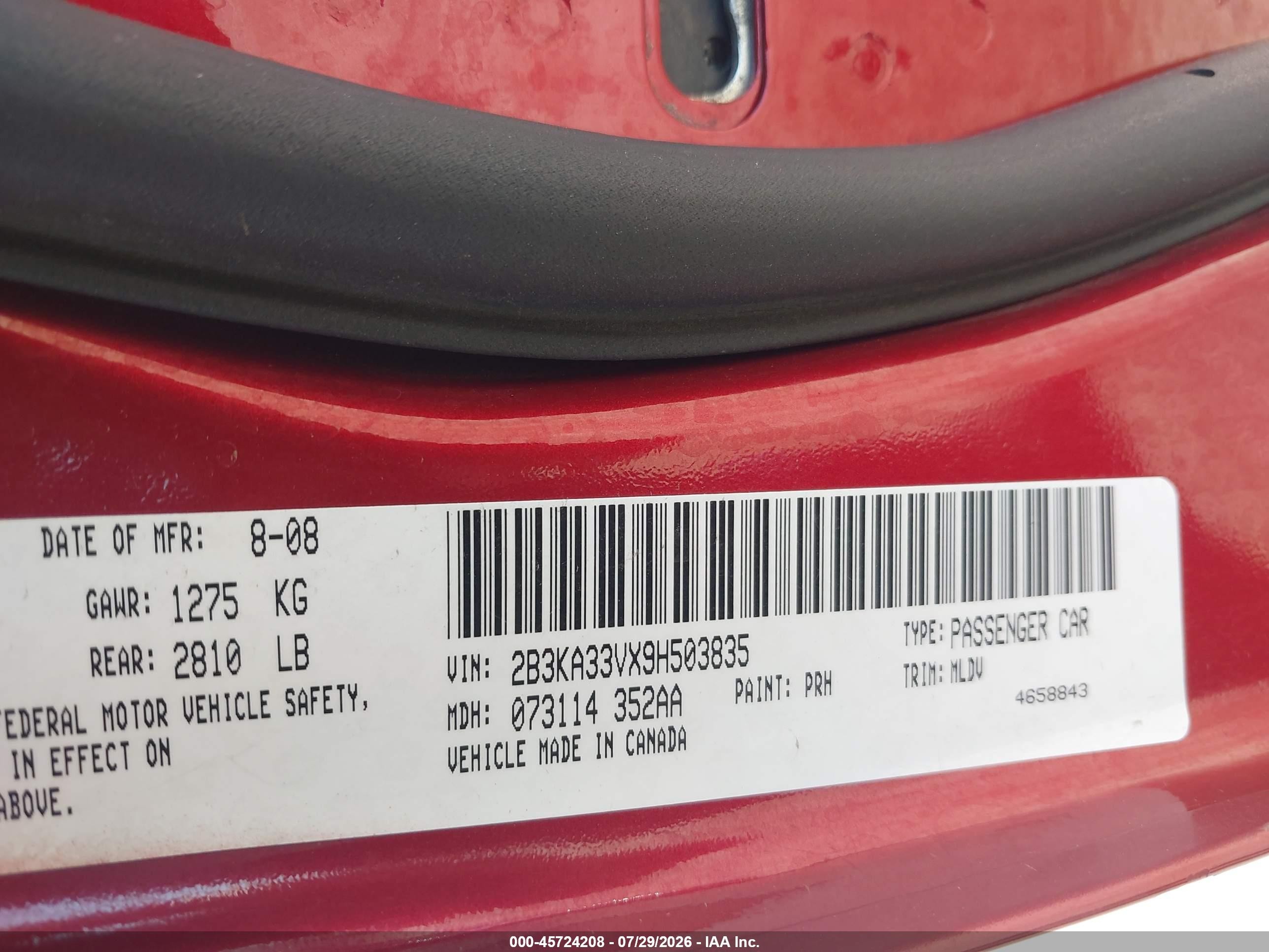 2009 Dodge Charger Sxt Red vin: 2B3KA33VX9H503835