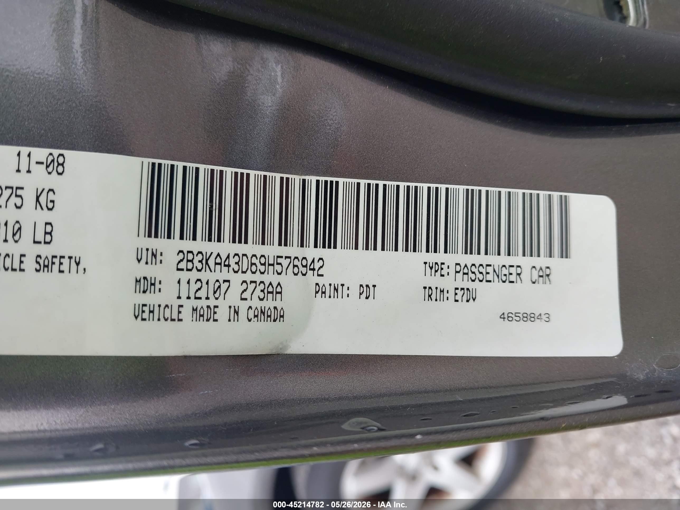 2009 Dodge Charger Se Gray vin: 2B3KA43D69H576942