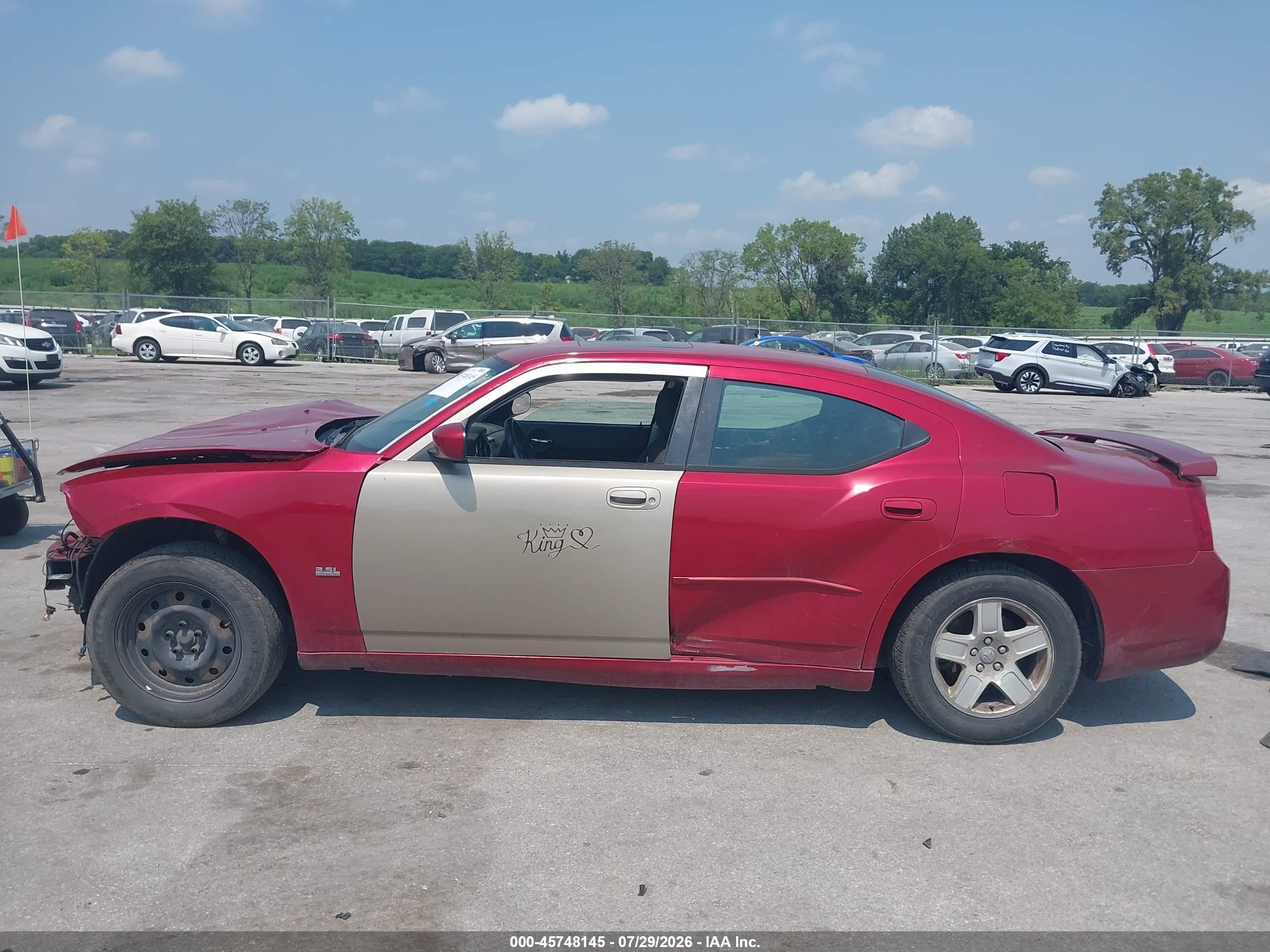2007 Dodge Charger   Red vin: 2B3KA43G17H719755