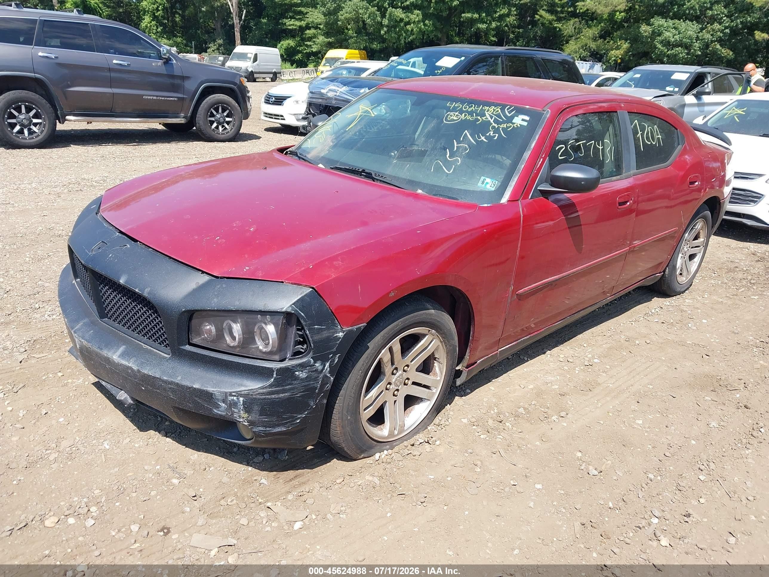 2006 Dodge Charger   Red vin: 2B3KA43G36H185592