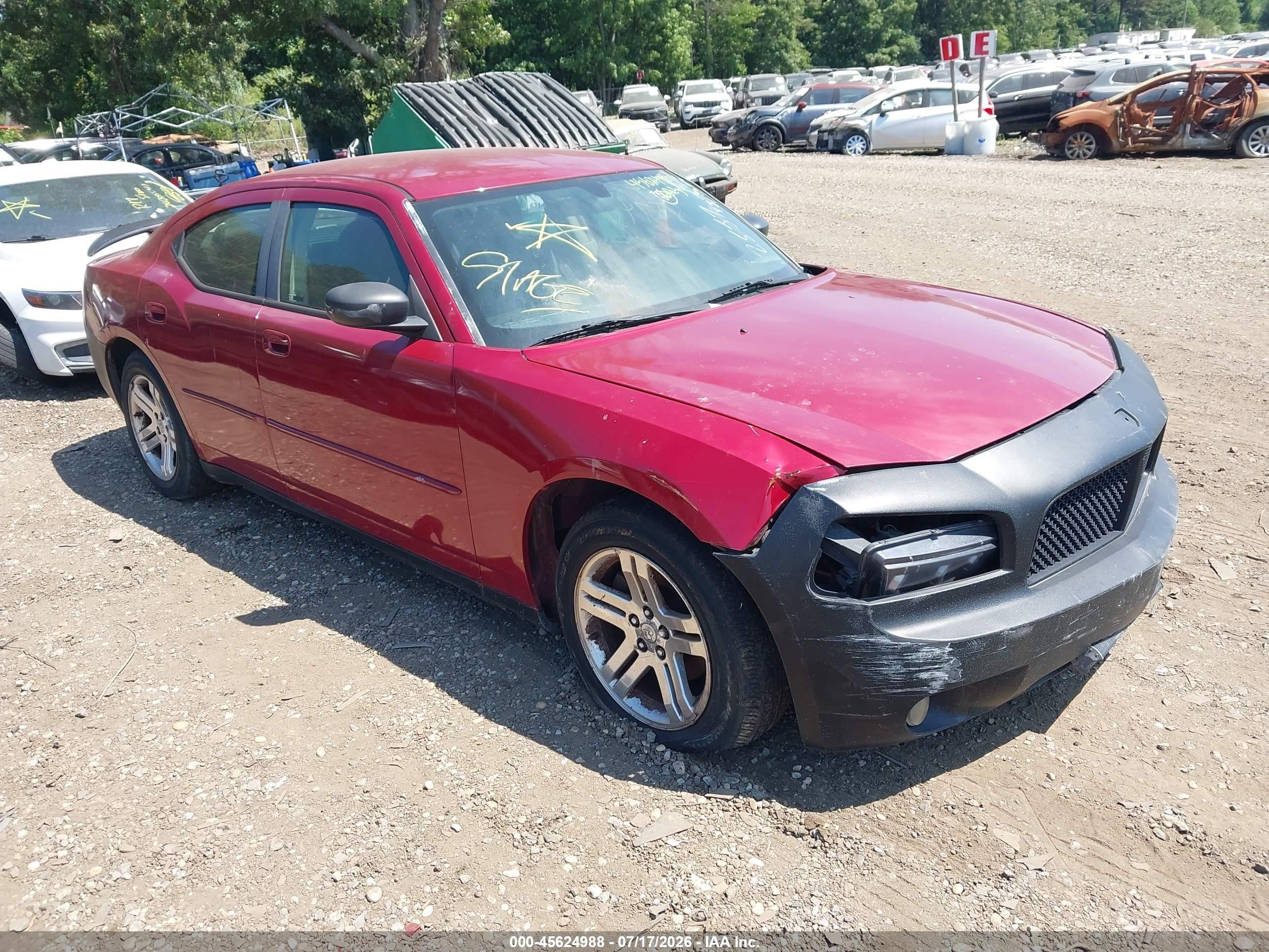2006 Dodge Charger   Red vin: 2B3KA43G36H185592