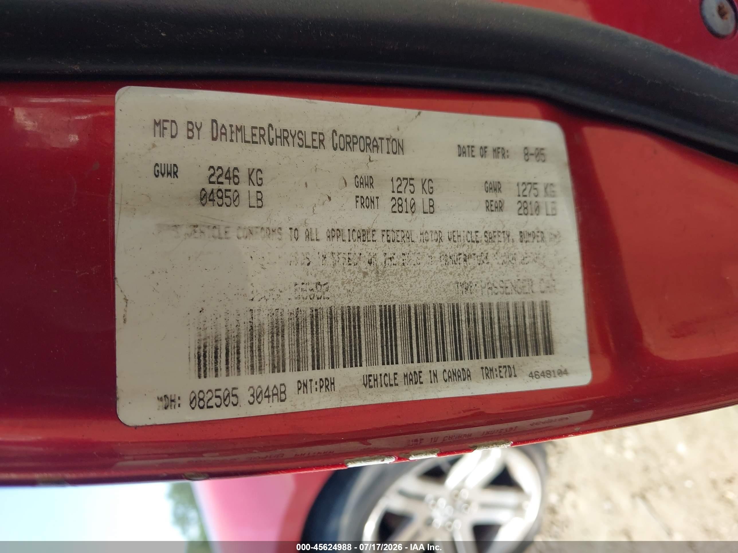 2006 Dodge Charger   Red vin: 2B3KA43G36H185592