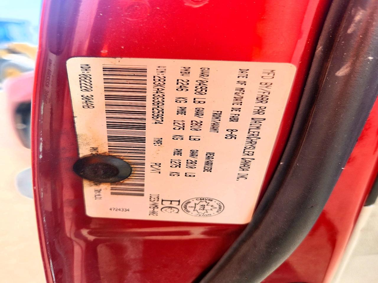2006 Dodge Charger Se Red vin: 2B3KA43G36H259674