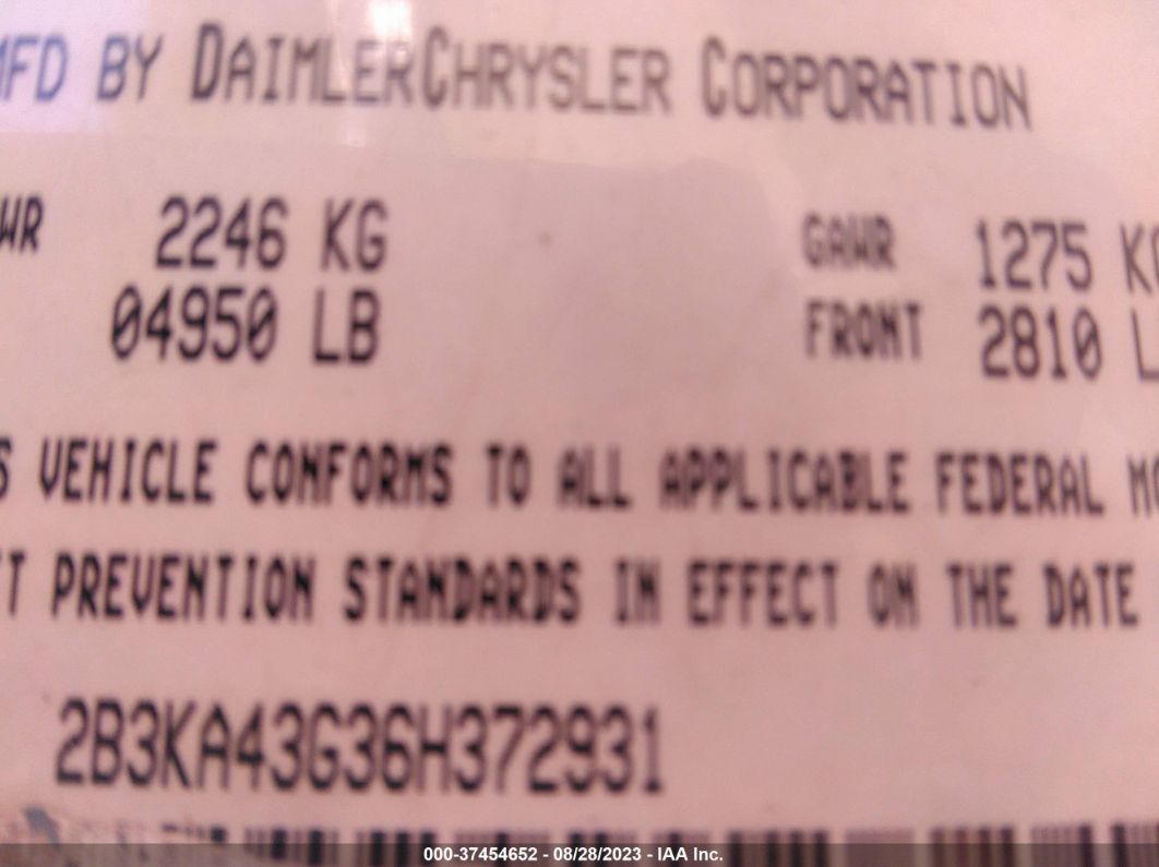 2006 Dodge Charger   Light Blue vin: 2B3KA43G36H372931