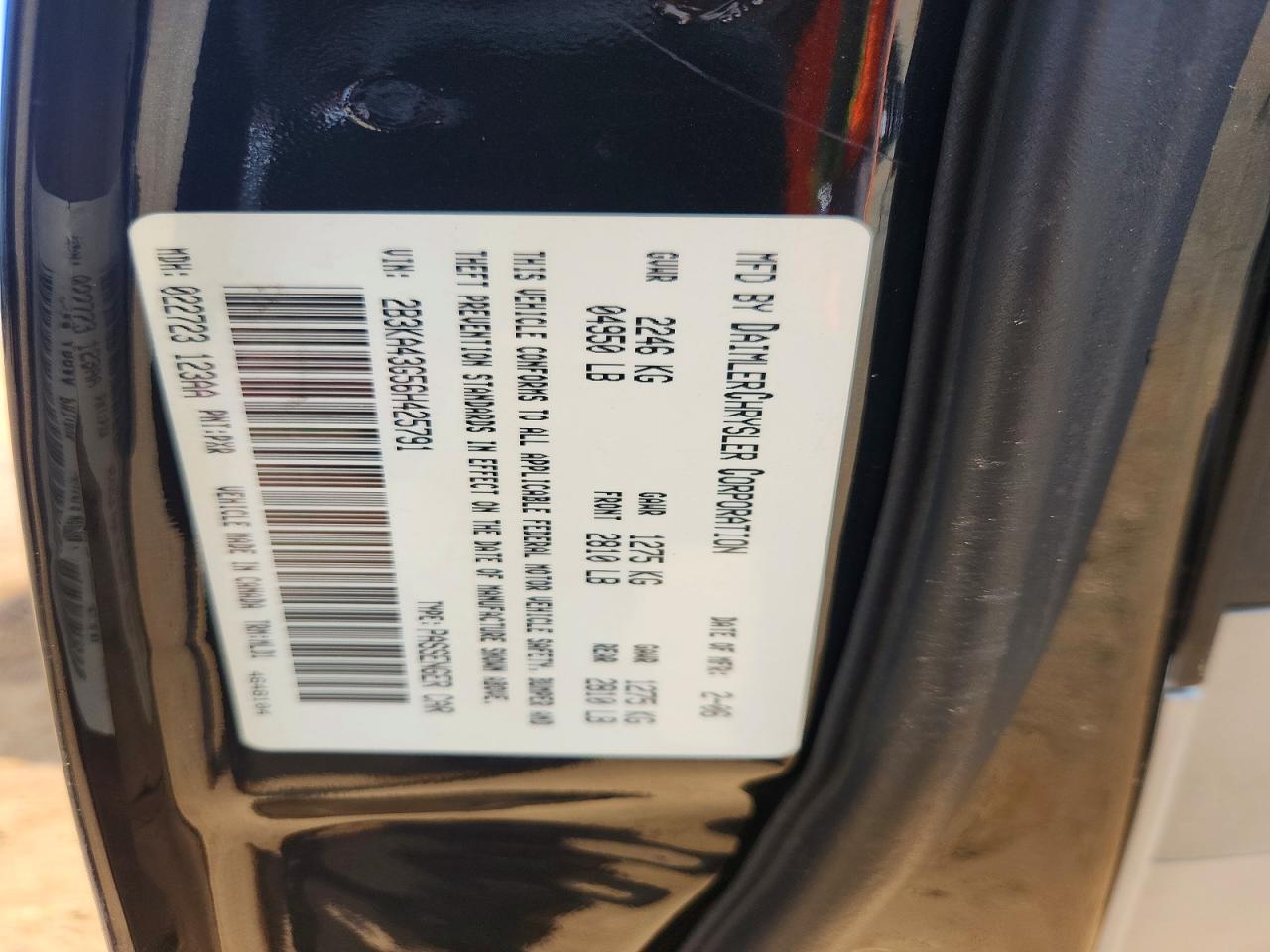 2006 Dodge Charger Se/sxt Black vin: 2B3KA43G56H425791