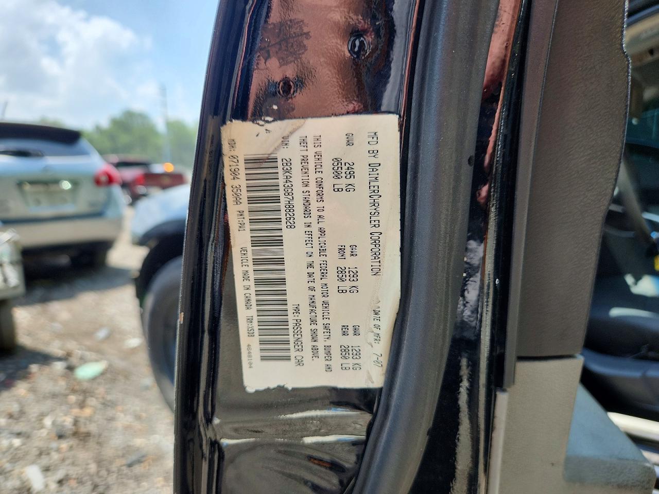 2007 Dodge Charger Se Black vin: 2B3KA43G87H882628