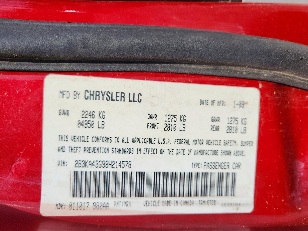 2008 Dodge Charger Two Tone vin: 2B3KA43G98H214578