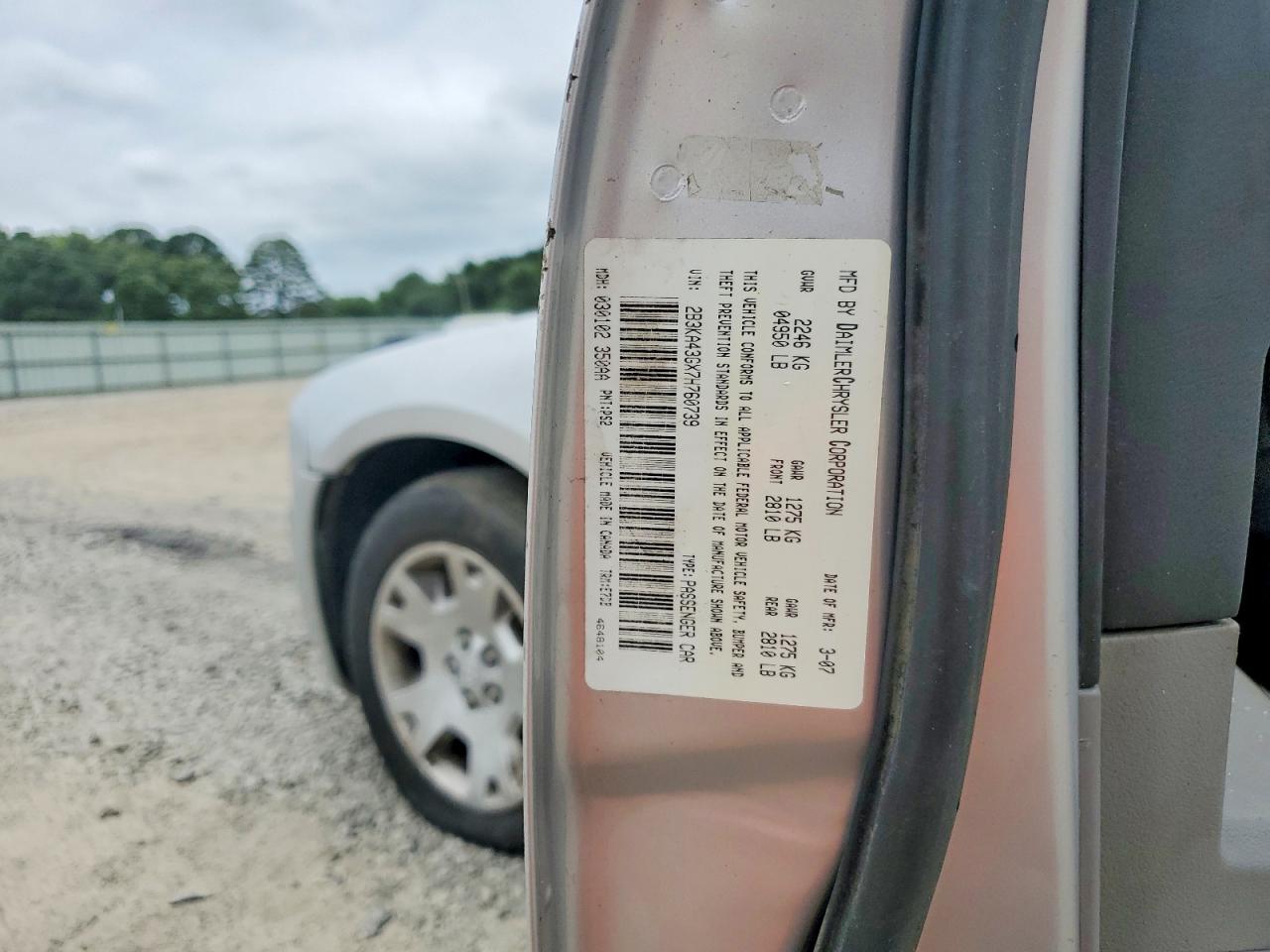 2007 Dodge Charger Se Silver vin: 2B3KA43GX7H760739