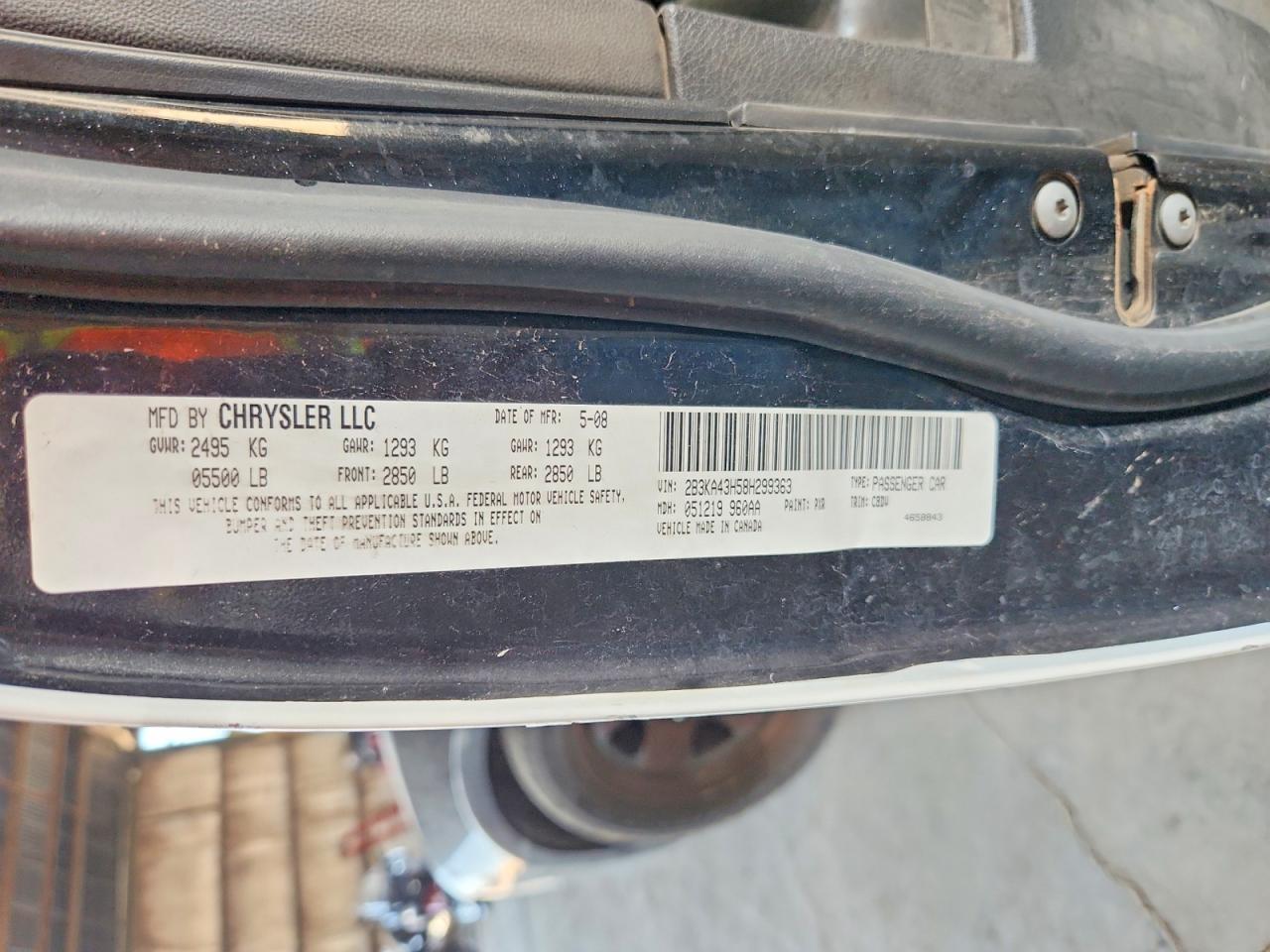 2008 Dodge Charger Black vin: 2B3KA43H58H299363