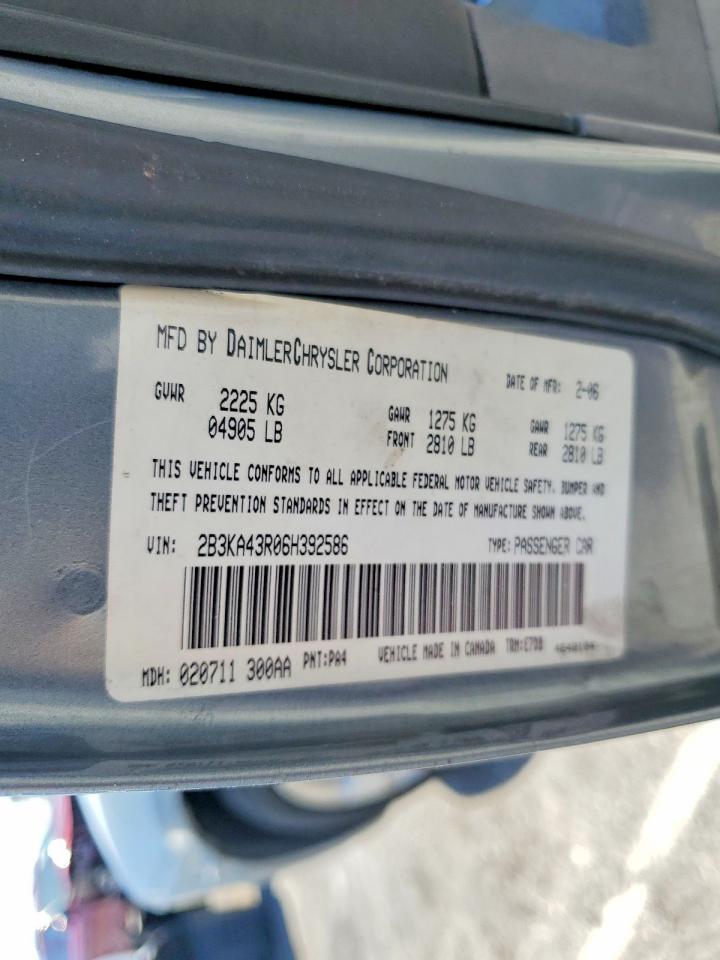 2006 Dodge Charger Se Gray vin: 2B3KA43R06H392586