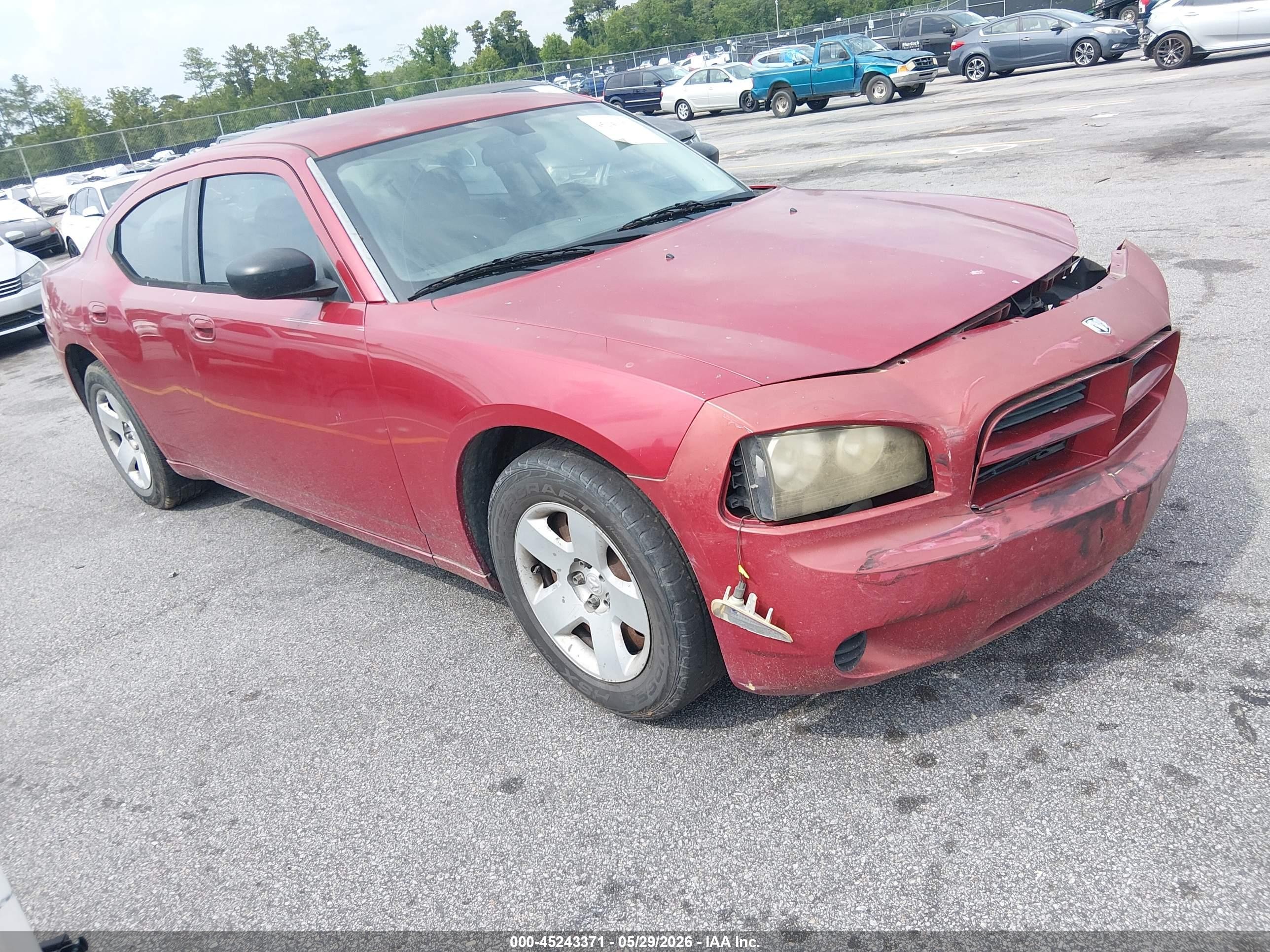 2008 Dodge Charger   Burgundy vin: 2B3KA43R38H161376