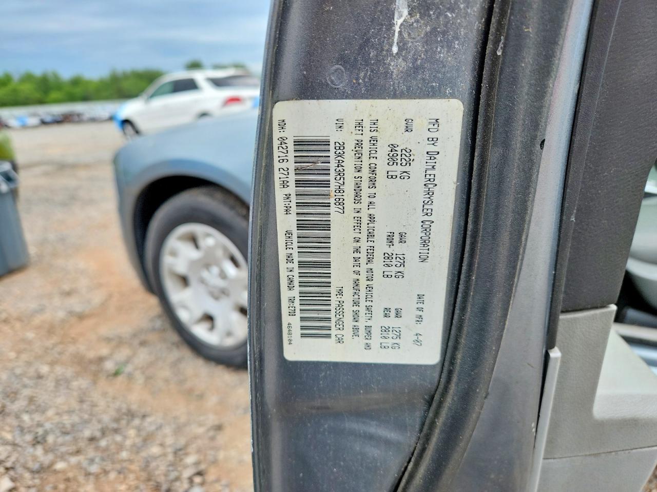2007 Dodge Charger Se Gray vin: 2B3KA43R57H816877