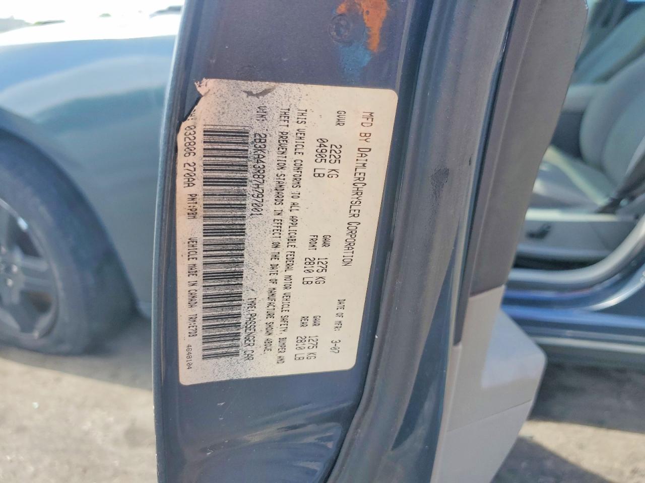 2007 Dodge Charger Se Gray vin: 2B3KA43R87H797001
