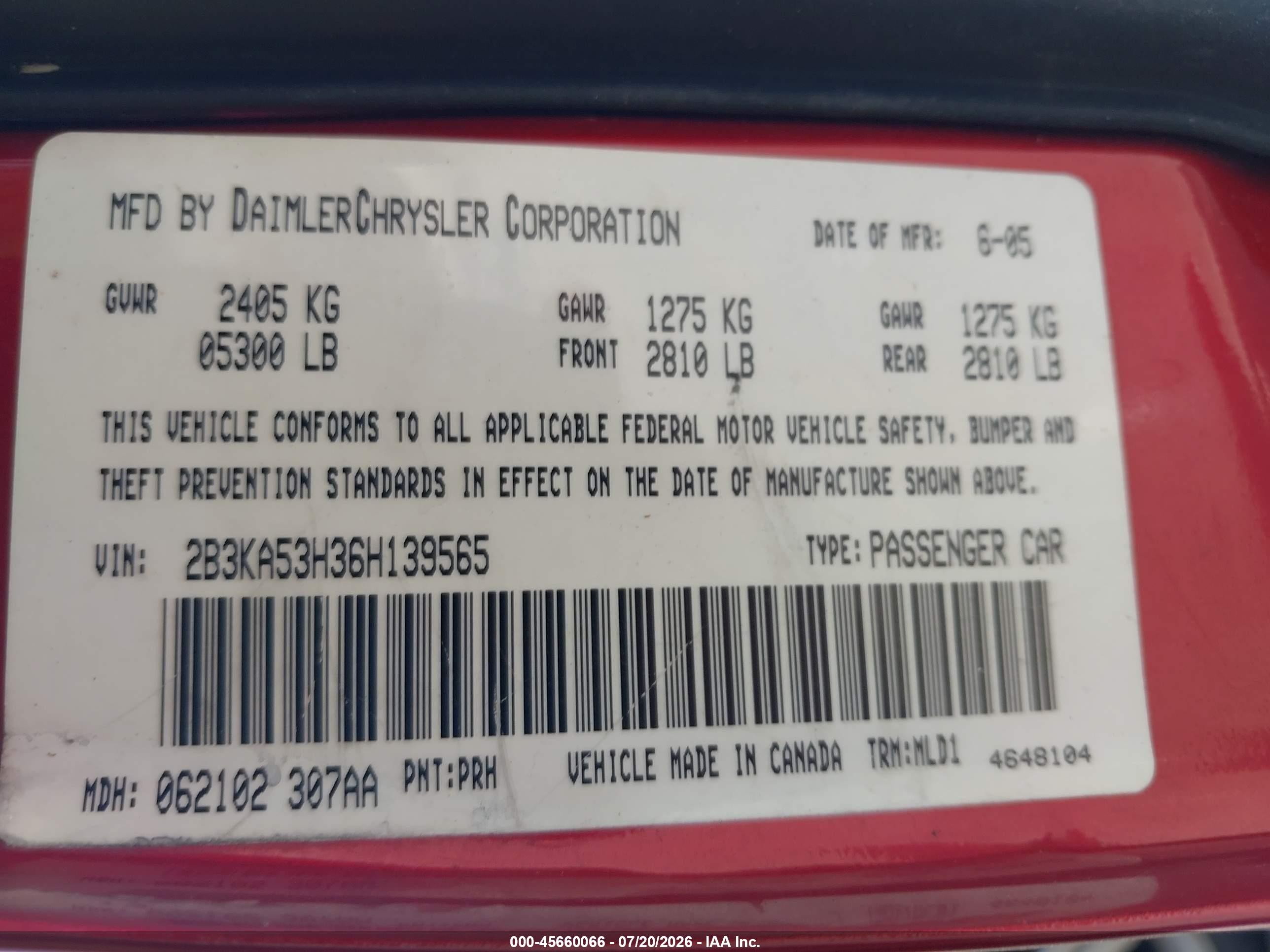 2006 Dodge Charger Rt Red vin: 2B3KA53H36H139565