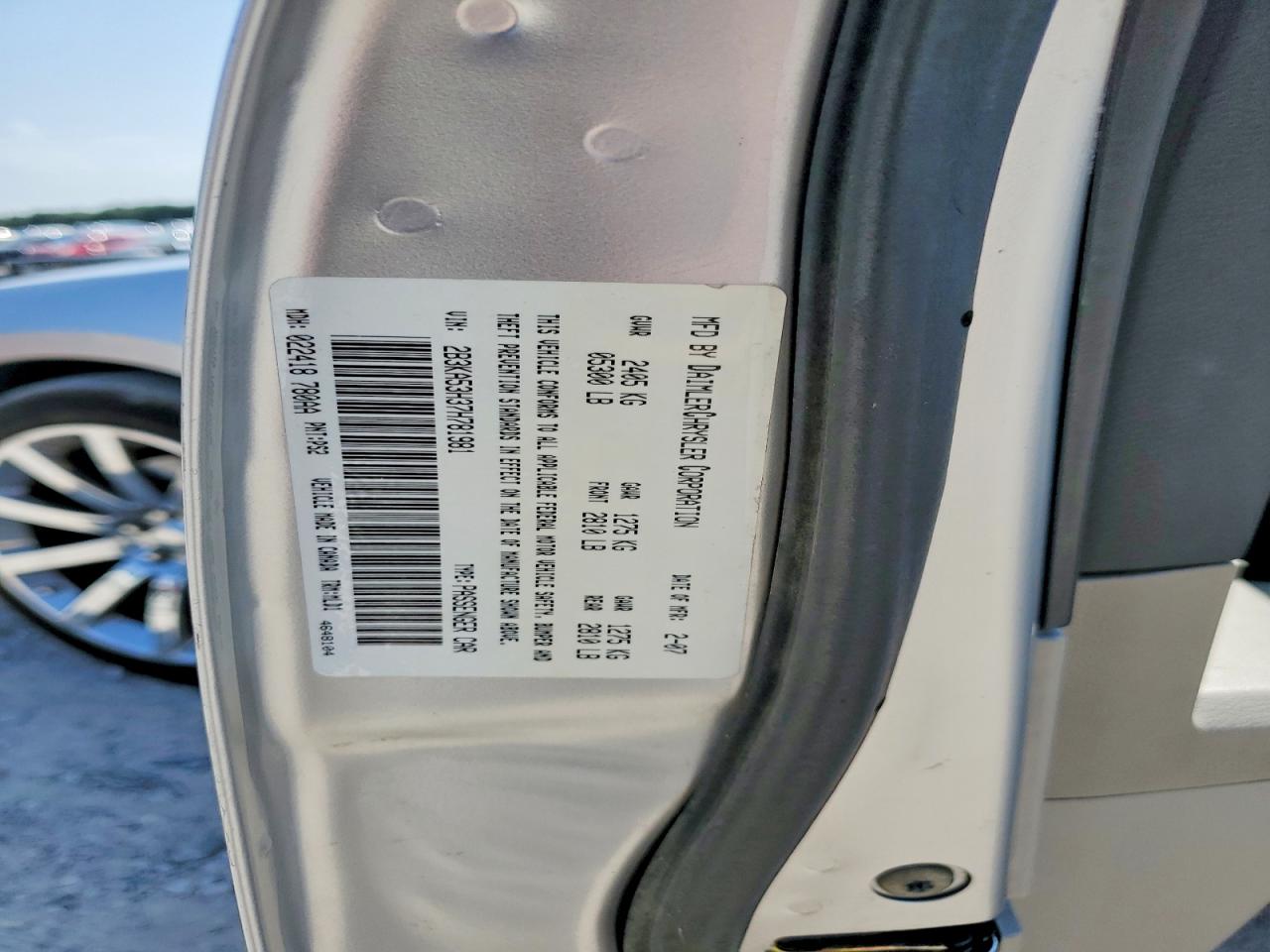 2007 Dodge Charger R/t Silver vin: 2B3KA53H37H781981