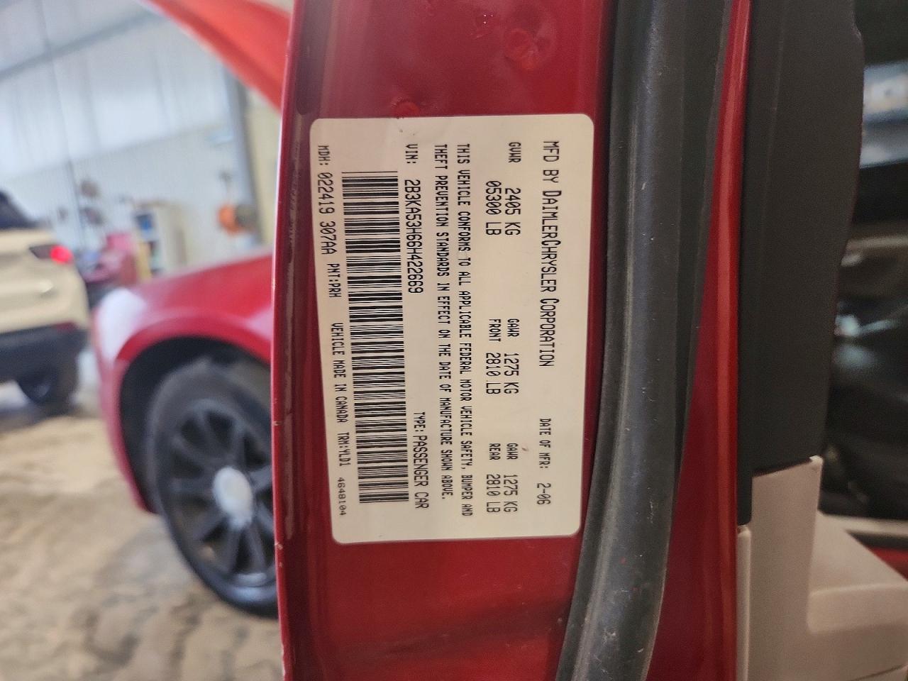 2006 Dodge Charger R Red vin: 2B3KA53H66H422669