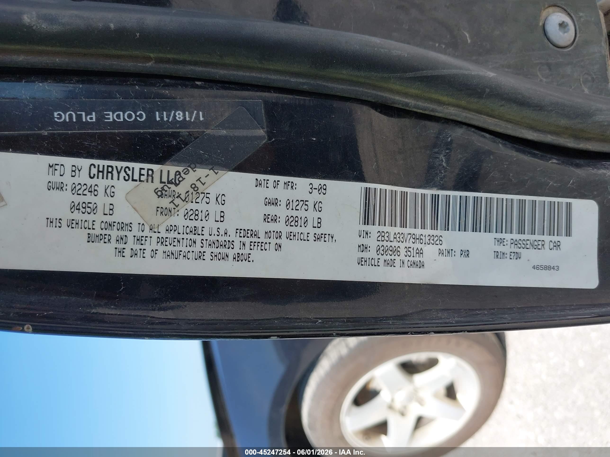 2009 Dodge Charger Sxt Black vin: 2B3LA33V79H613326