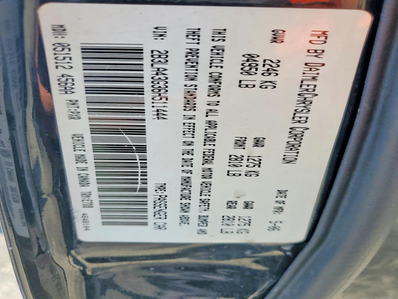 2006 Dodge Charger Se Black vin: 2B3LA43G36H511444