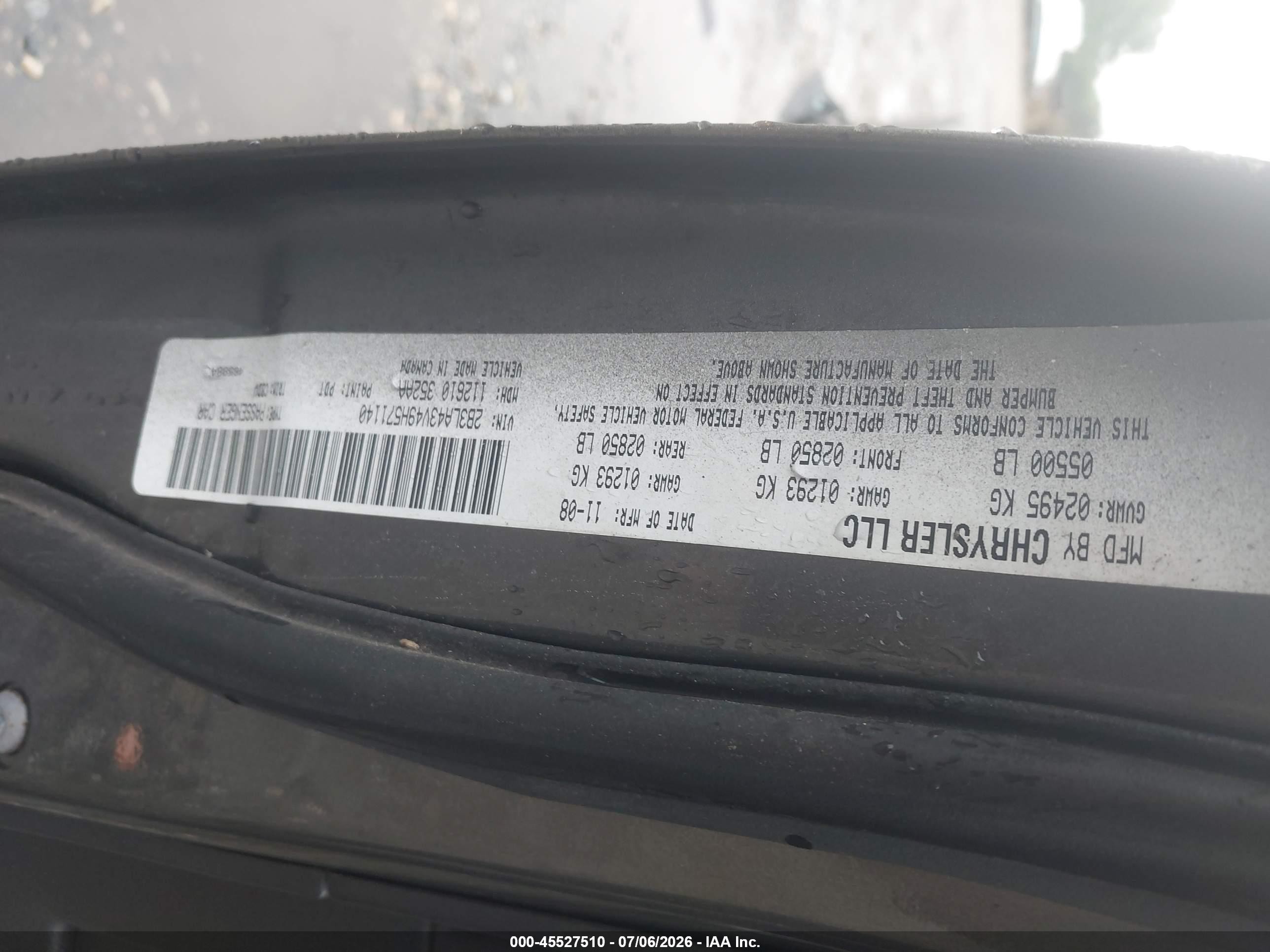 2009 Dodge Charger   Gray vin: 2B3LA43V49H571140