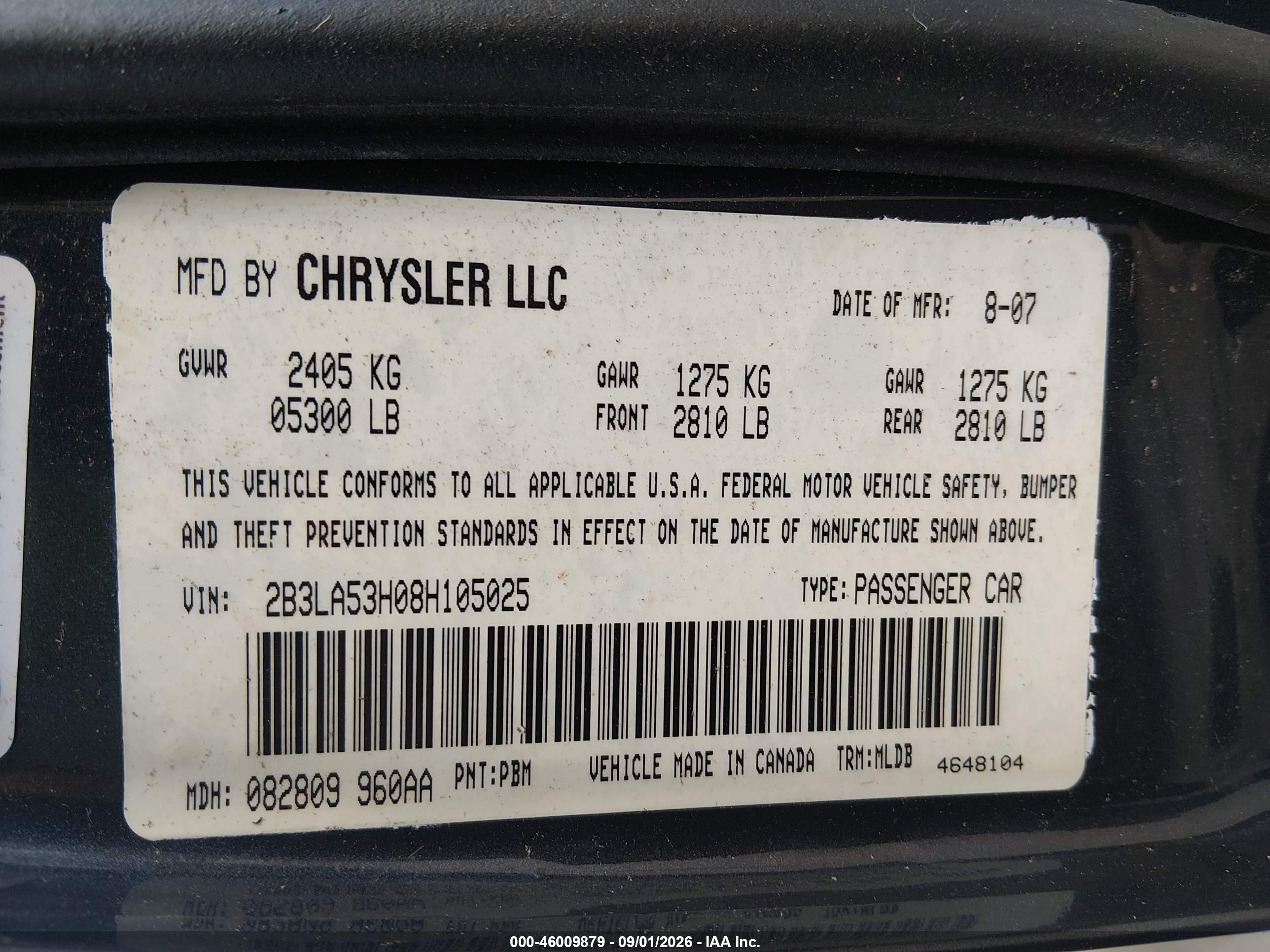 2008 Dodge Charger R/t Синий vin: 2B3LA53H08H105025