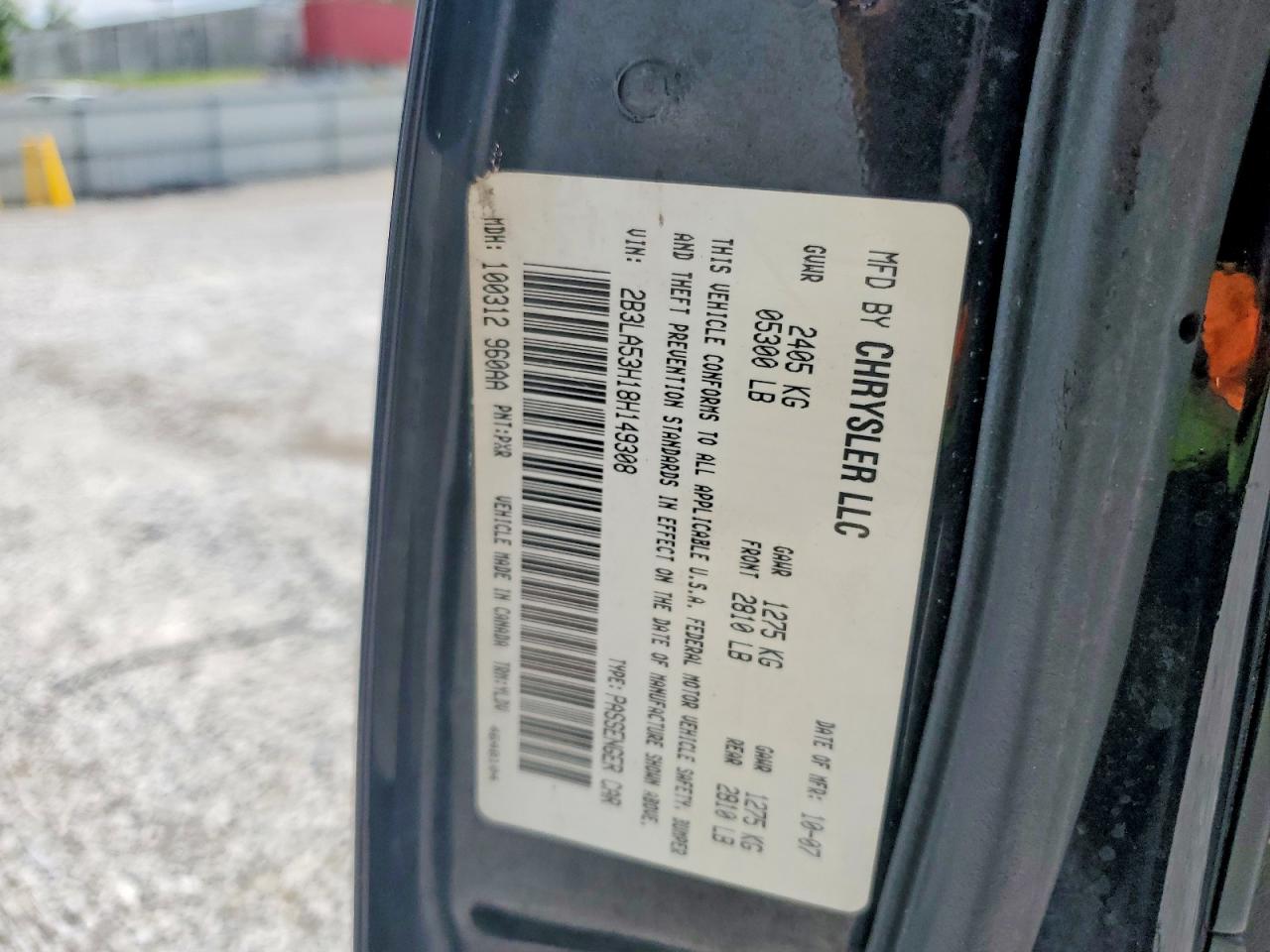 2008 Dodge Charger R/t Черный vin: 2B3LA53H18H149308